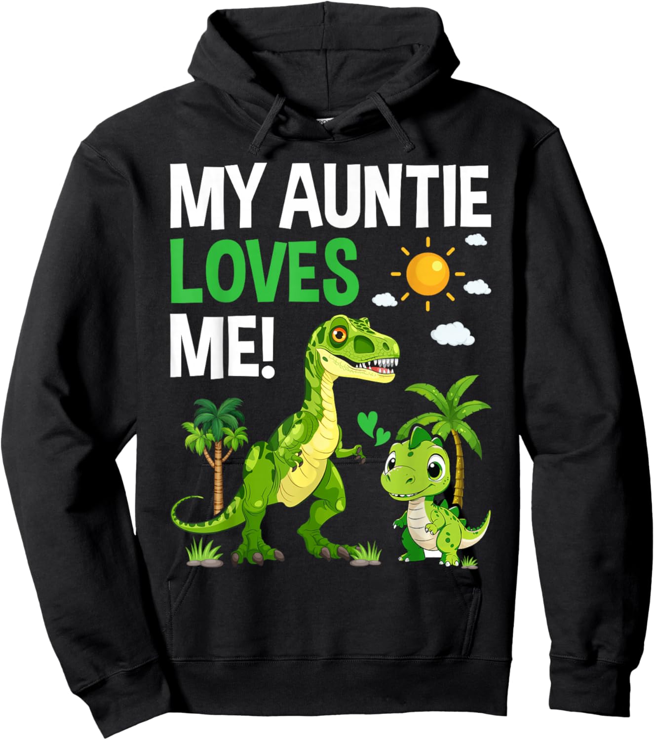 Kids My Auntie Loves Me Nephew from Aunt Hoodie - Hoodie | Black