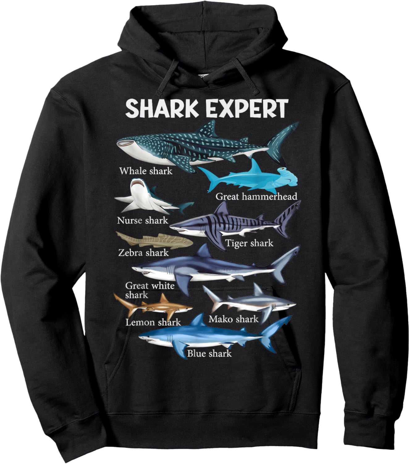 Shark for Kids , Adult & Toddler Boys Shark Hoodie - Hoodie | Black