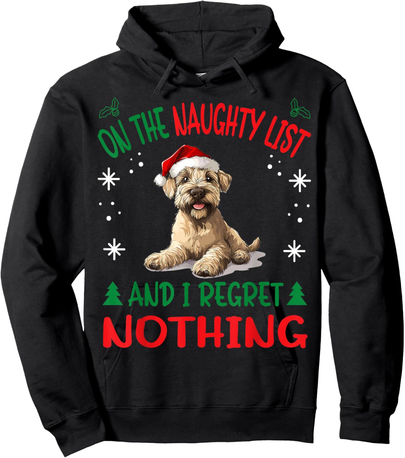 Cute Soft Coated Wheaten Terrier Dog Christmas On The Hoodie - Hoodie | Black
