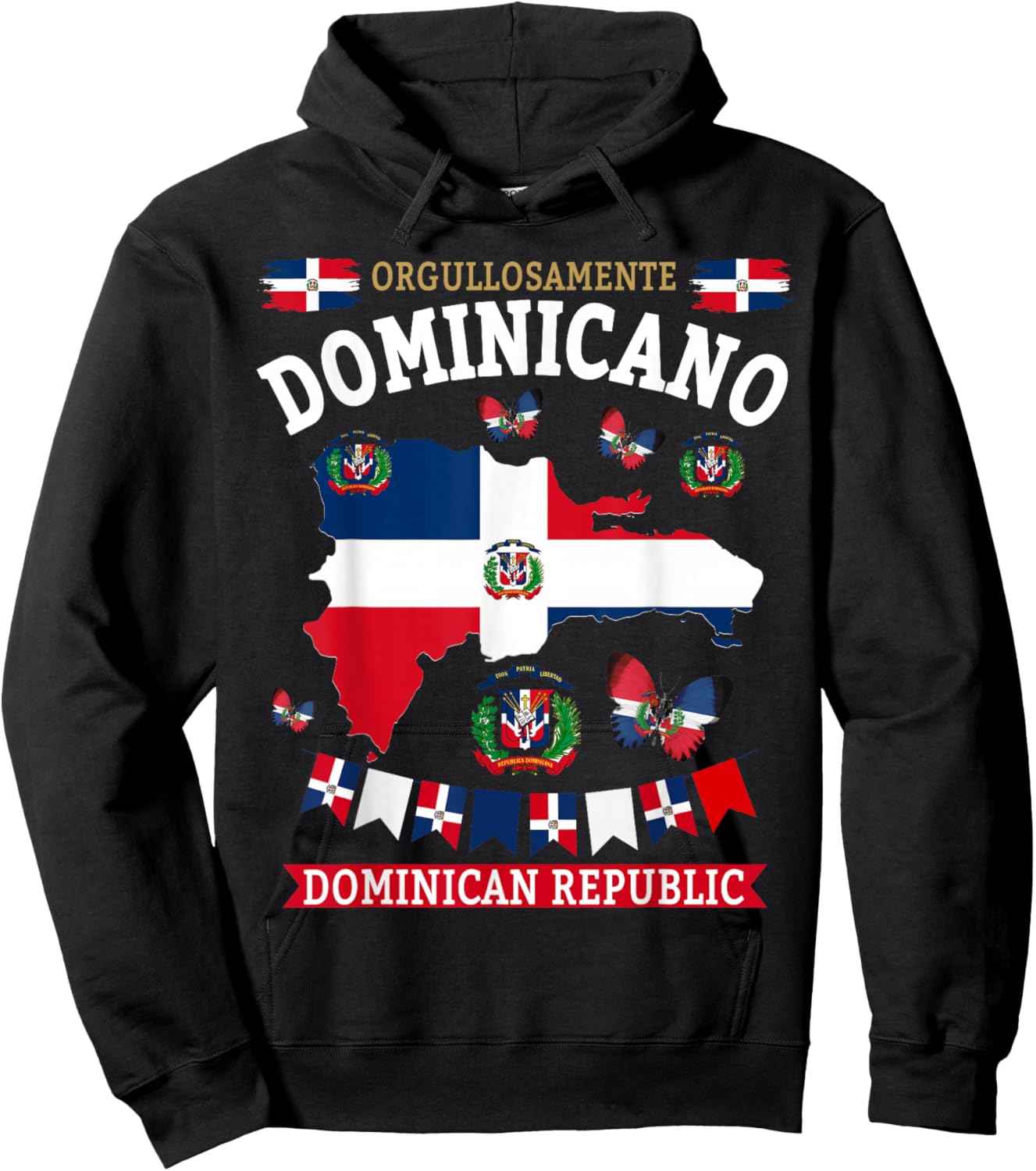Republica Dominicana & Hispanic Dominicano Flag Hoodie - Hoodie | Black