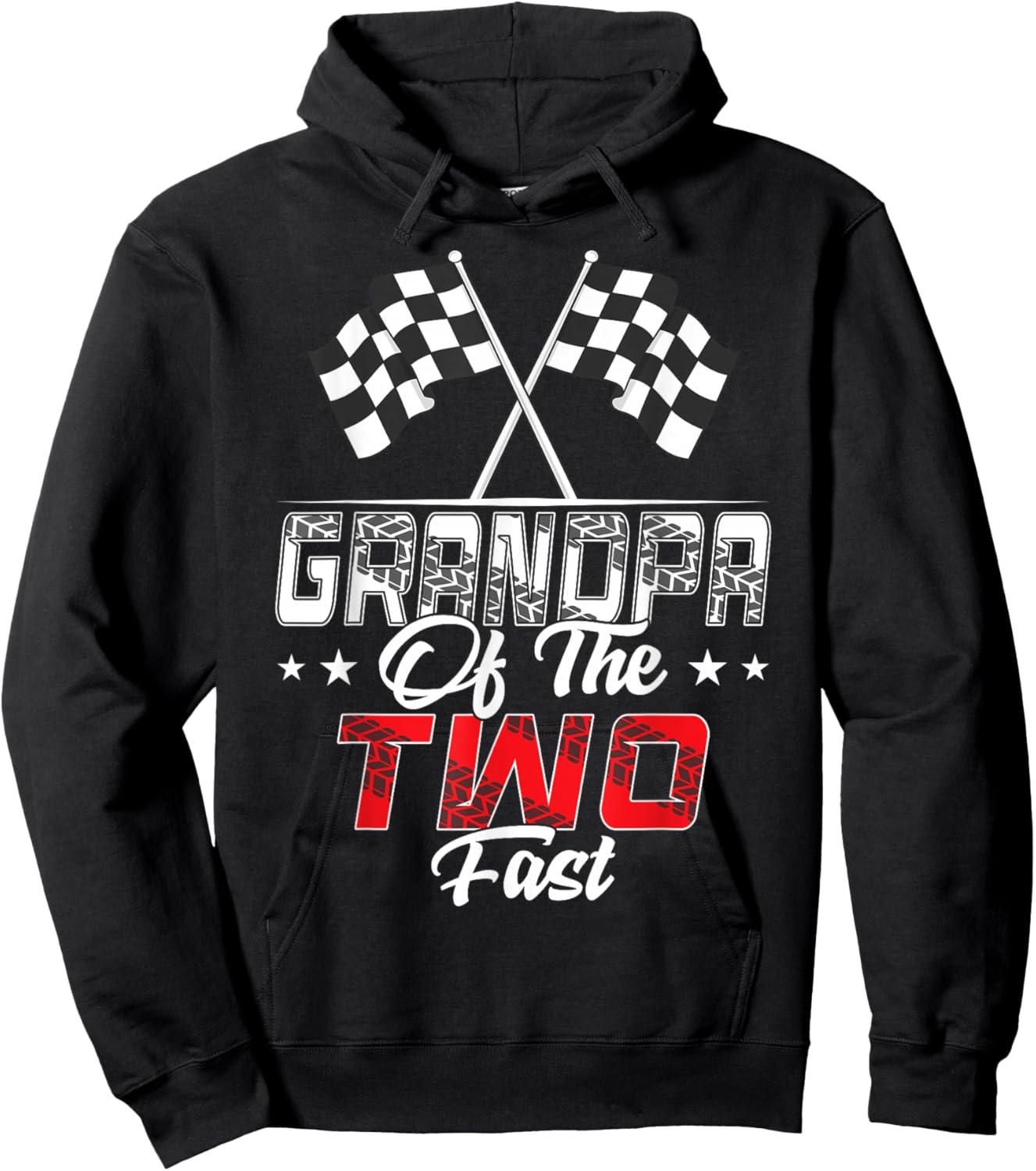 Grandpa Of The Two Fast Second Birthday Racing Car Family Hoodie - Hoodie | Black