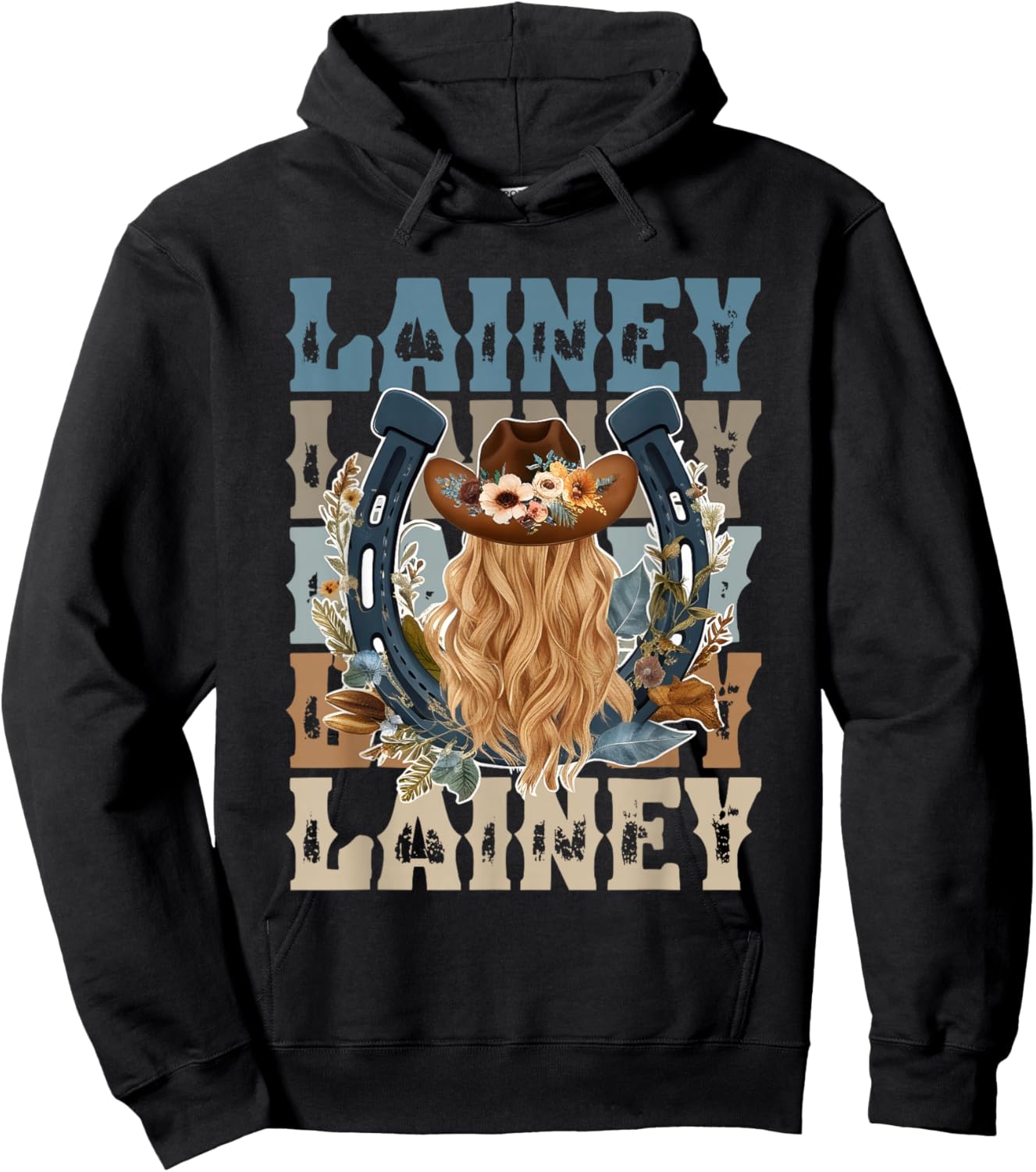 Vintage Cute Lainey Name Personalized Retro Classic Hoodie - Hoodie | Black