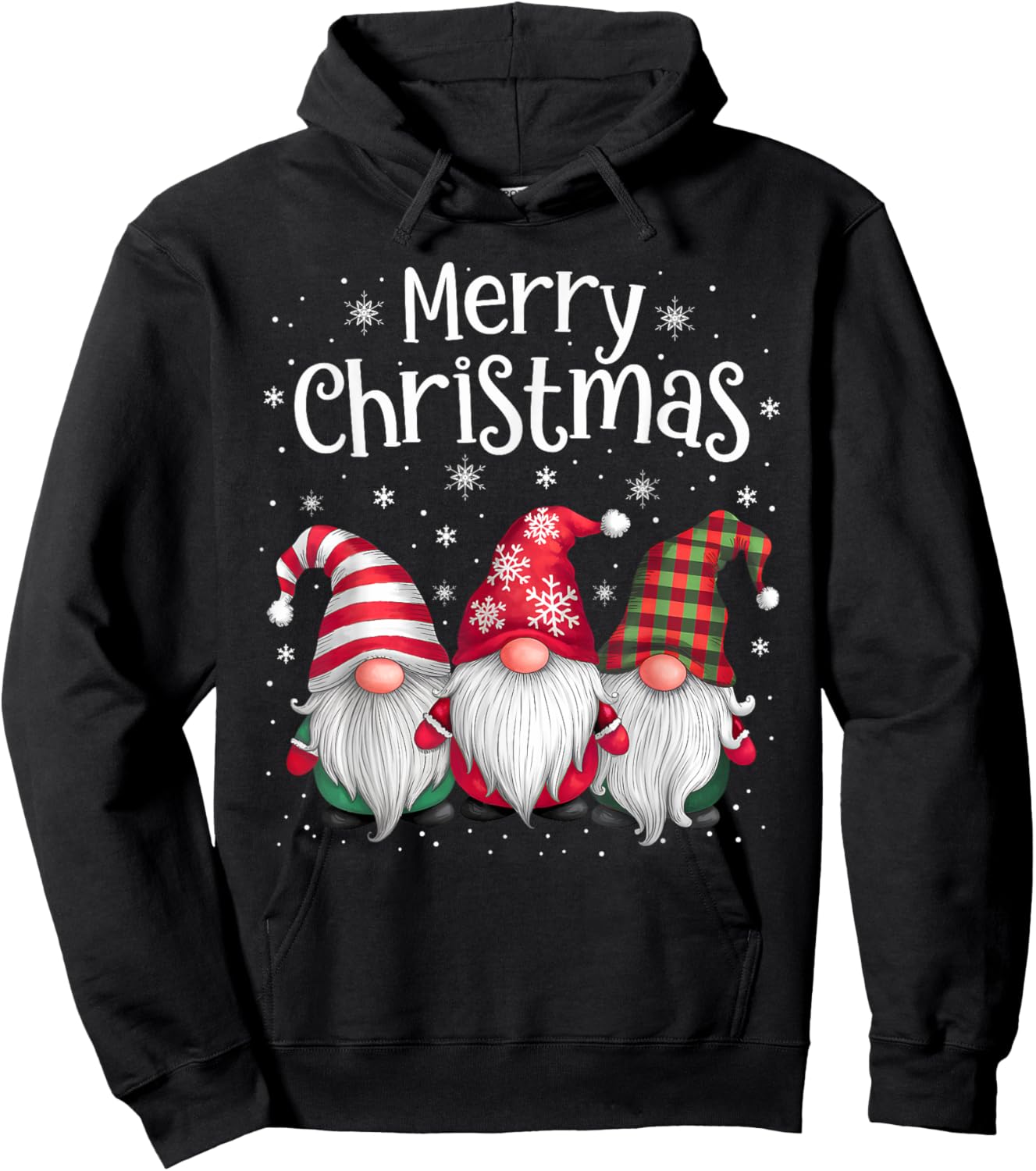 Merry Christmas Gnomes Family Xmas Festive Holiday Gnome Hoodie - Hoodie | Black