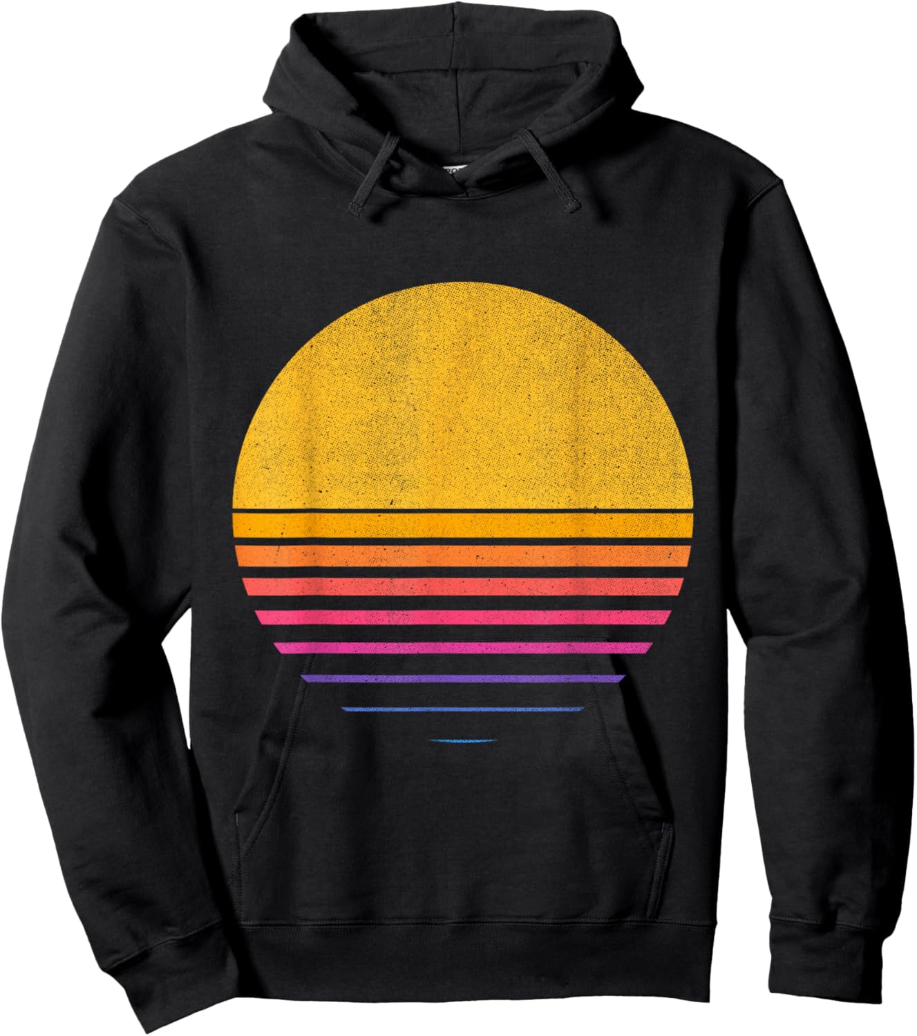 Retro Fade 80s Sunset | Cool Vintage Graphic Design Hoodie - Hoodie | Black