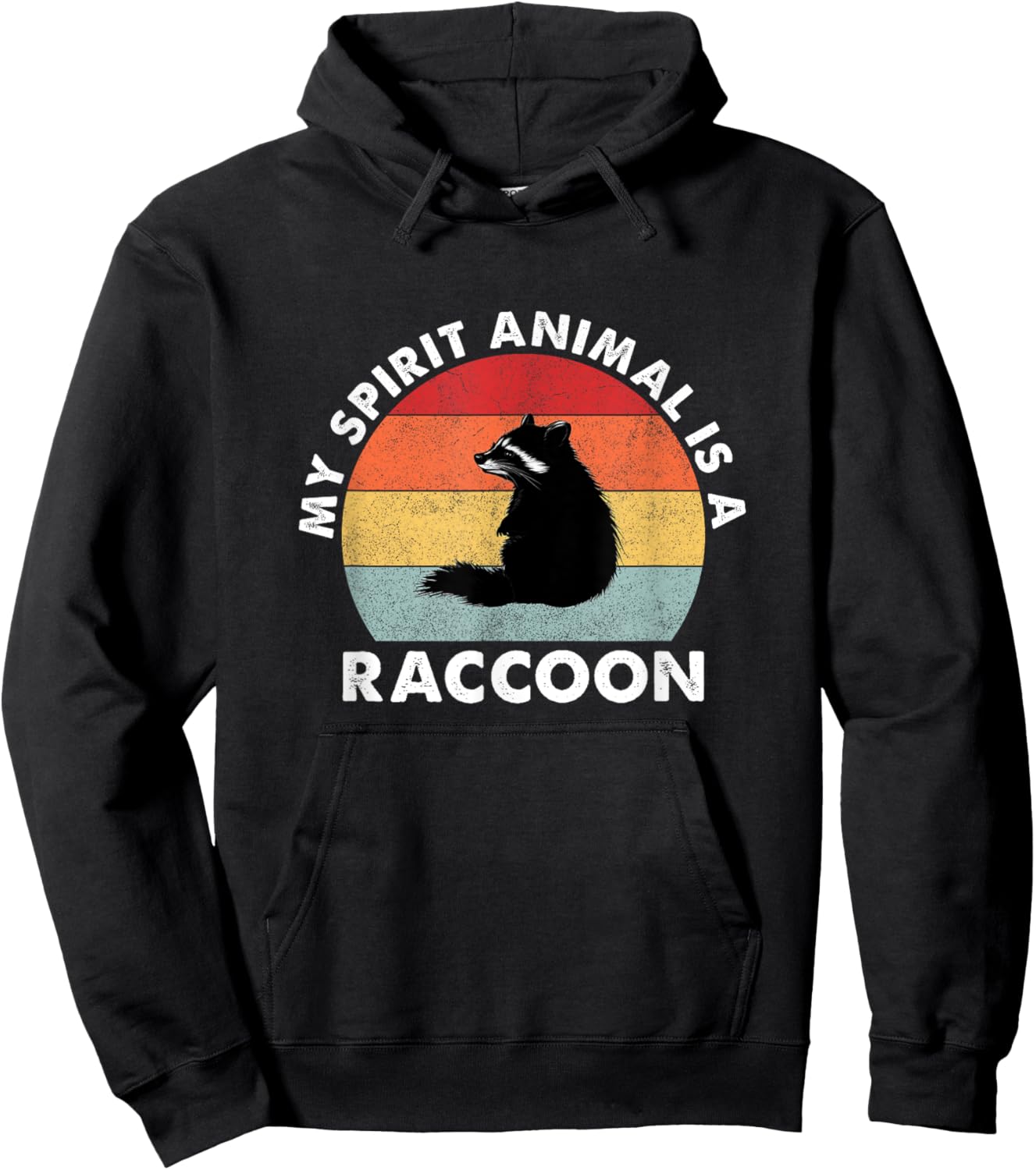 Vintage My Spirit Animal is a Raccoon Hoodie - Hoodie | Black