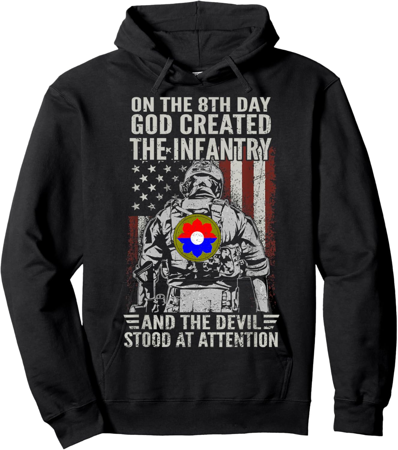 On 8th Day God Created 9th Infantry Division US Veteran Hoodie - Hoodie | Black