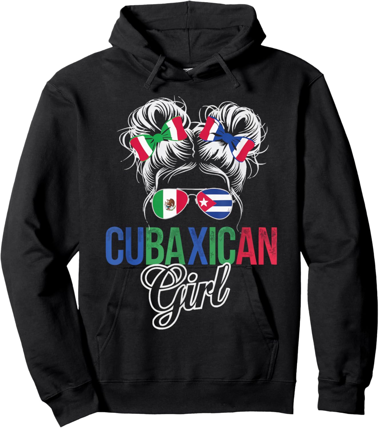 Half Cuban Half Mexican Country Mexico Flag Cuba Hoodie - Hoodie | Black
