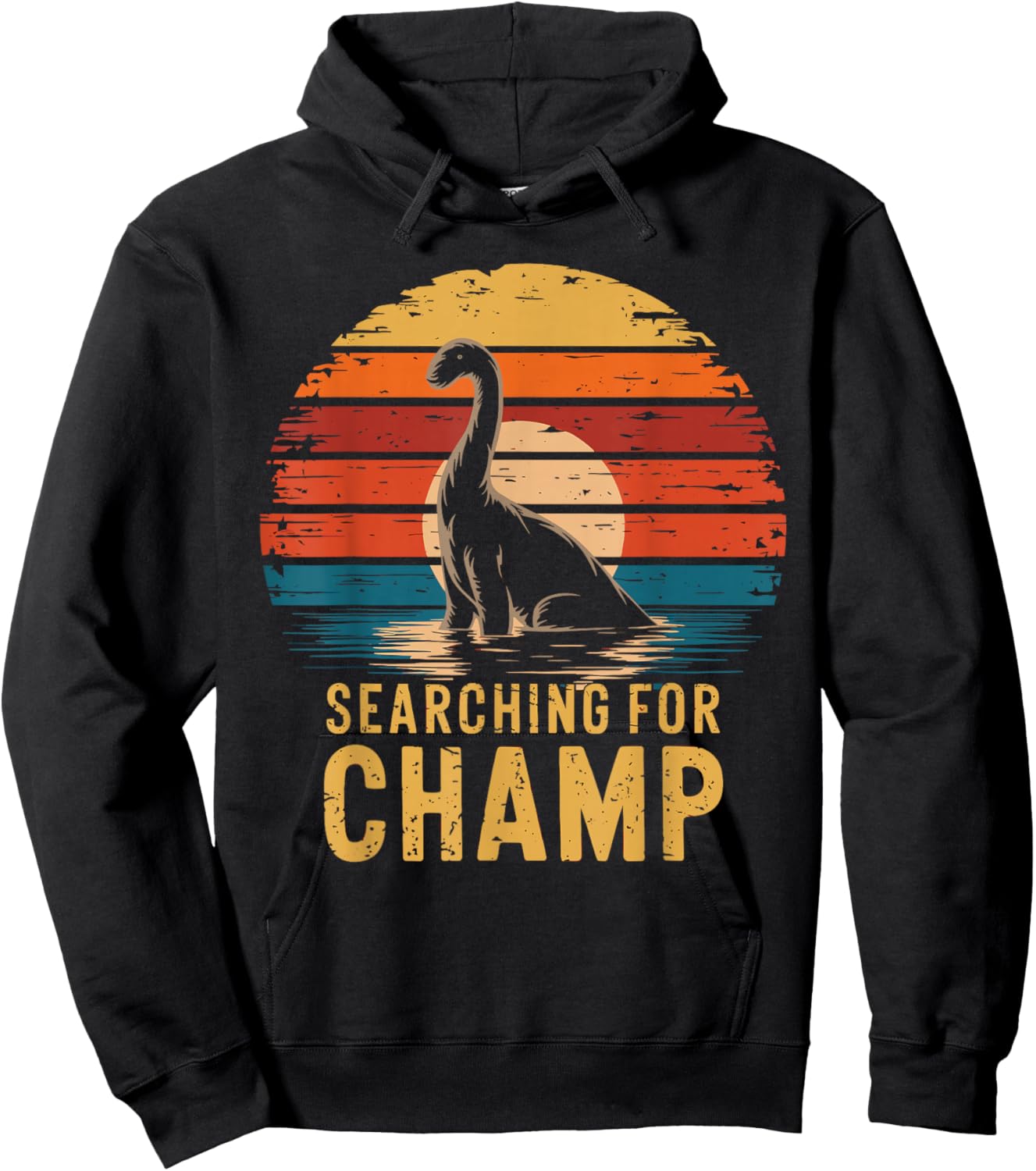 Searching For Champ Lake Champlain Monster Creature Vermont Hoodie - Hoodie | Black