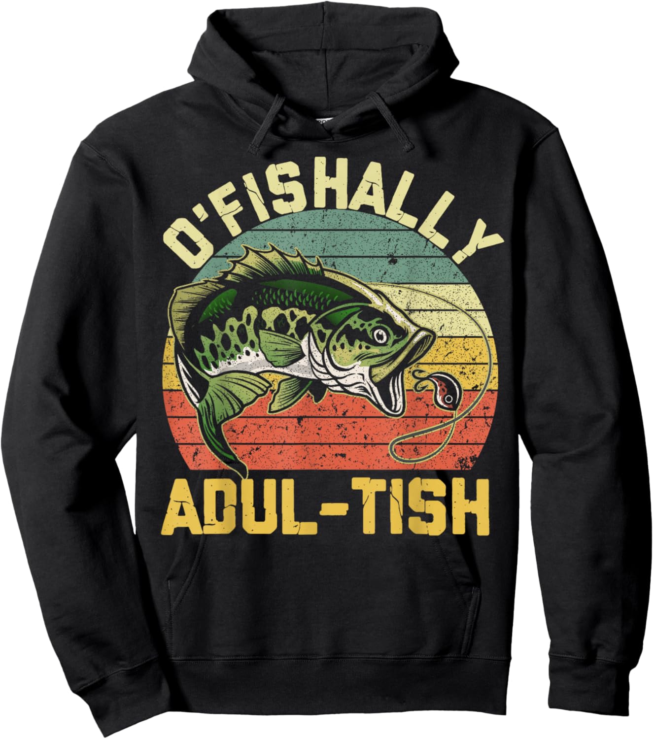 O'Fishally Adultish 18 Year Old Fishing Birthday Theme Party Hoodie - Hoodie | Black