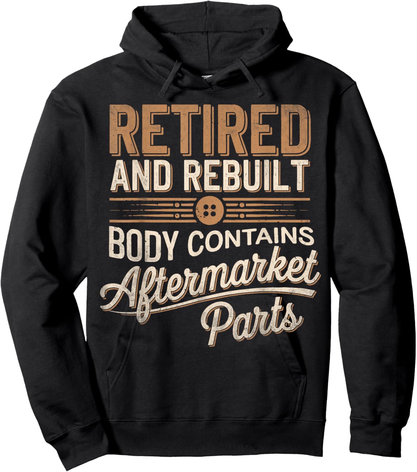 Adults Black Small Retro-Modern Short Sleeve Retirement Hoodie - Hoodie | Black