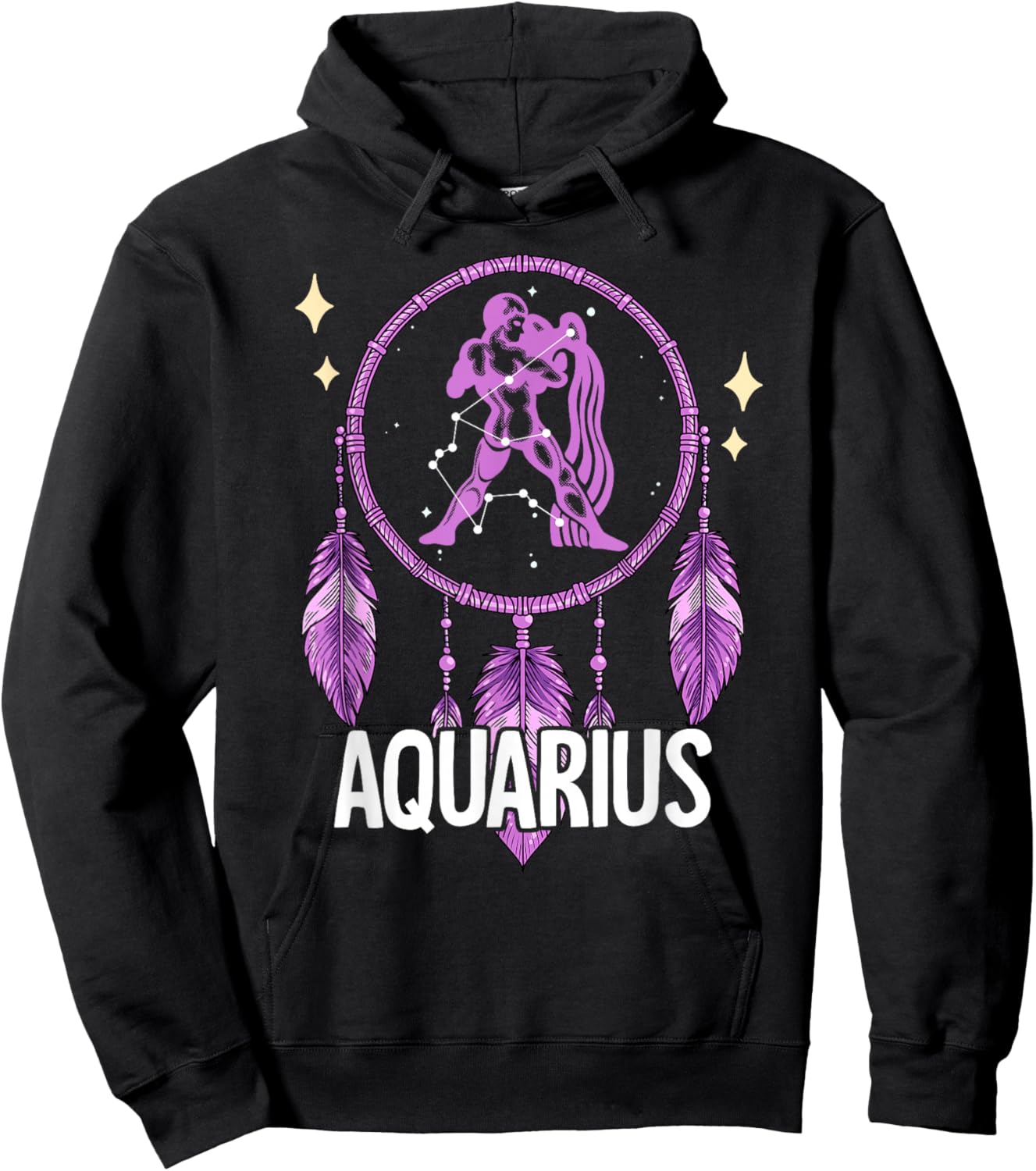 Aquarius Zodiac - -Adults, -Kids - Black - Small - Short Sleeve Hoodie - Hoodie | Black