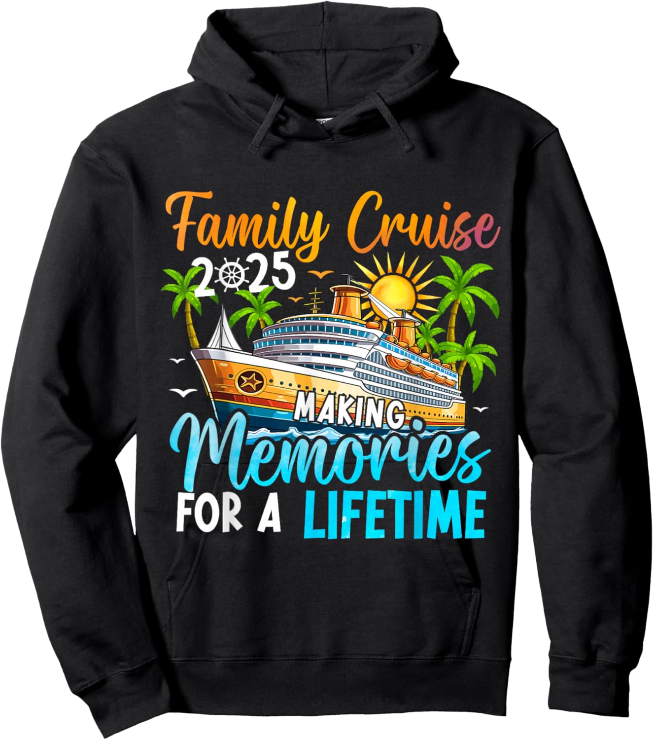 Family Cruise 2025 Family Matching Cruise Vacation Party Hoodie - Hoodie | Black
