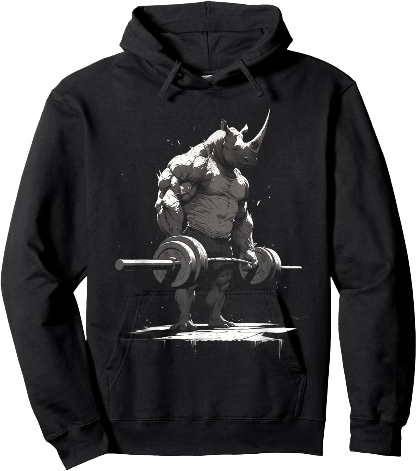 Rhino Weightlifting Powerlifting Beast Gym Gear Workout Hoodie - Hoodie | Black
