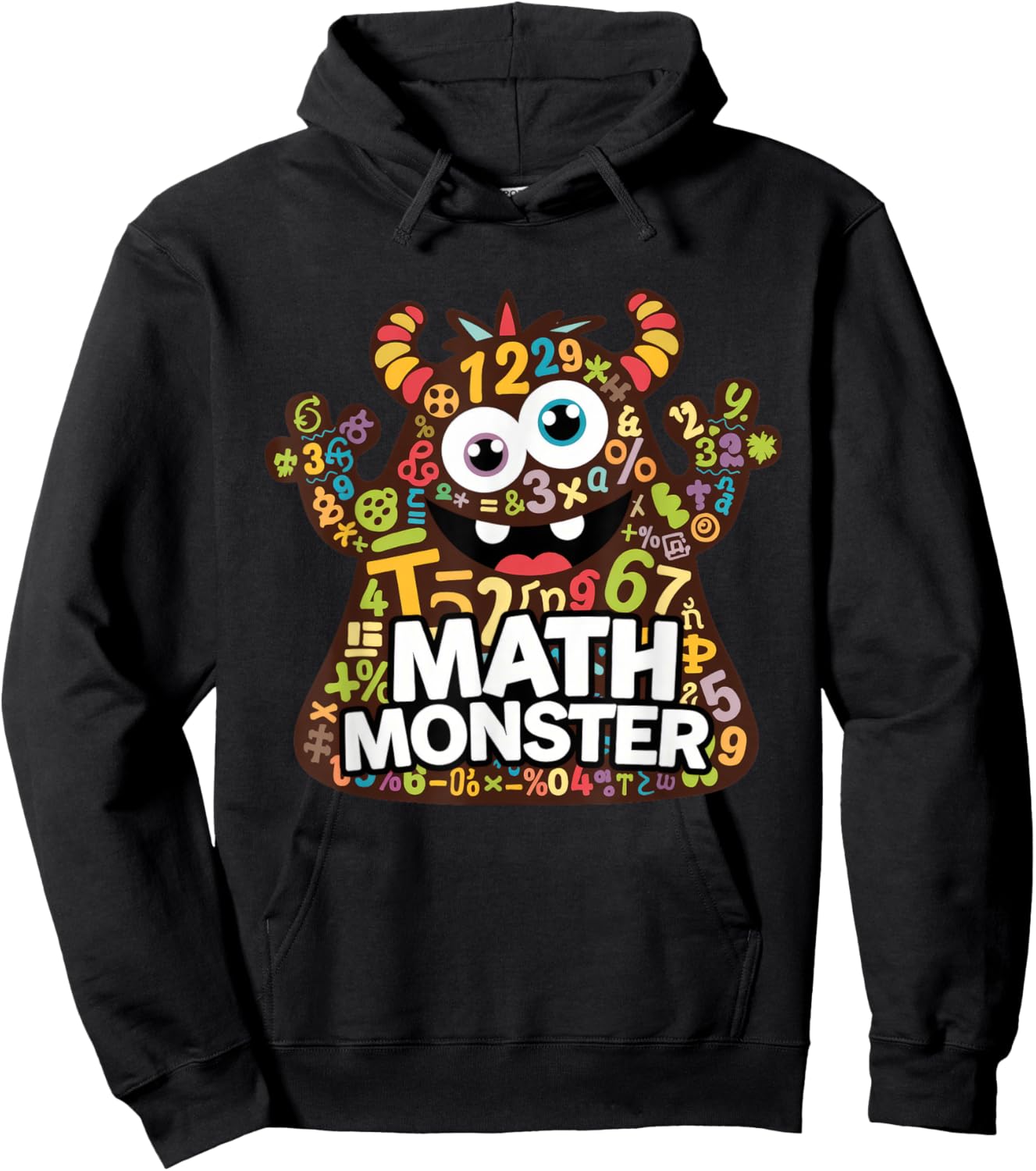 Cool Math Monster Funny Design for Students and Teachers Hoodie - Hoodie | Black