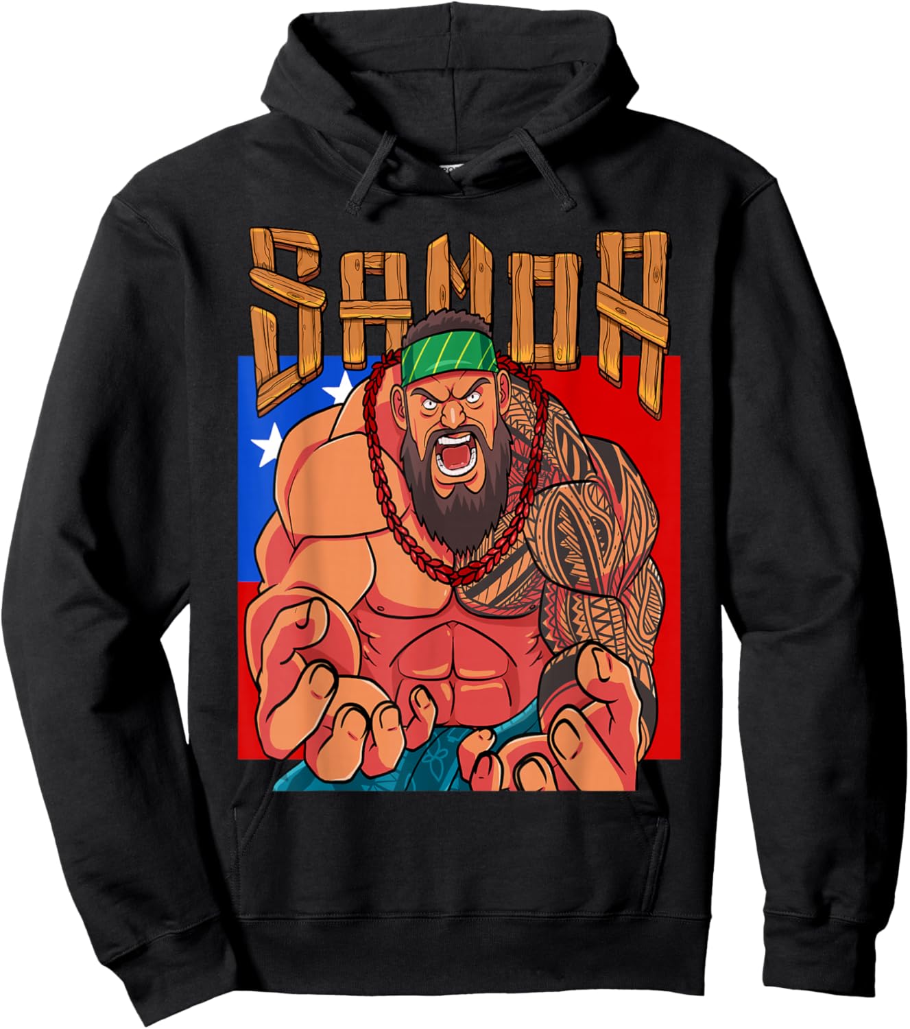 Samoan Pride Polynesian Warrior Samoa Flag Matai Hoodie - Hoodie | Black