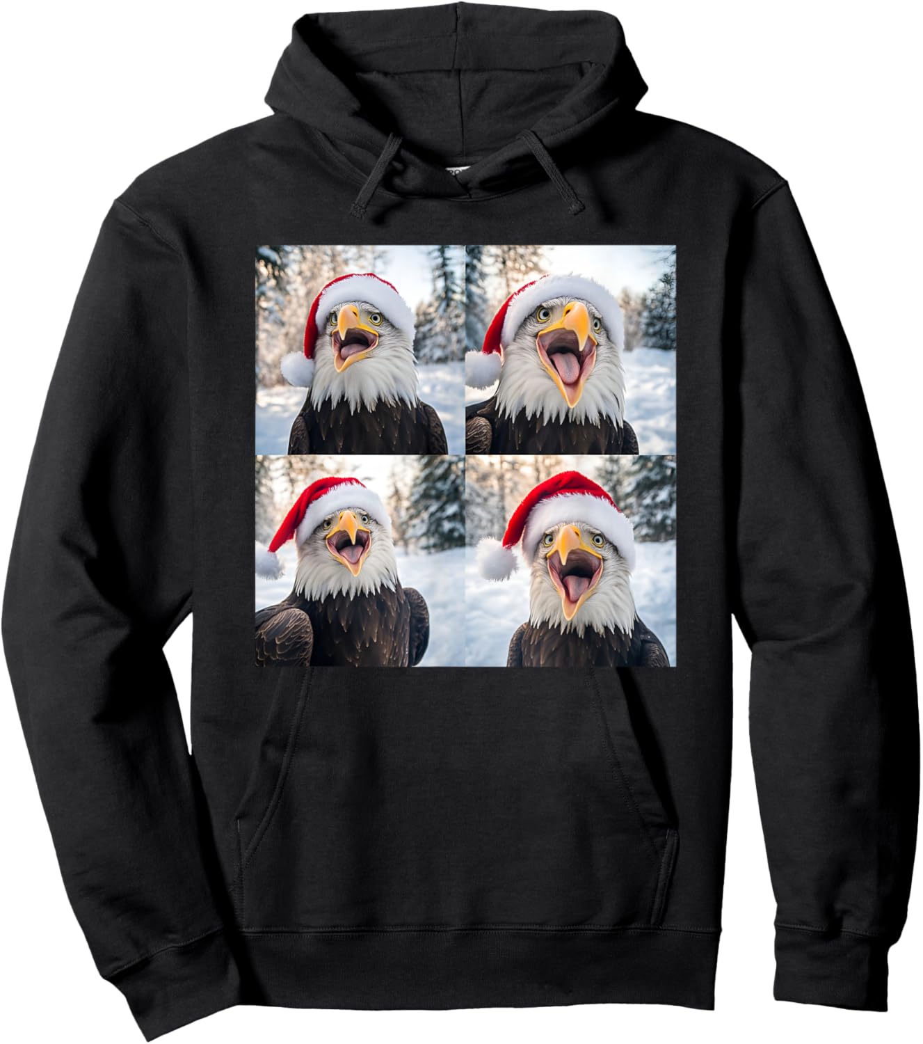 Patriotic American Bald Eagle Christmas Hoodie - Hoodie | Black