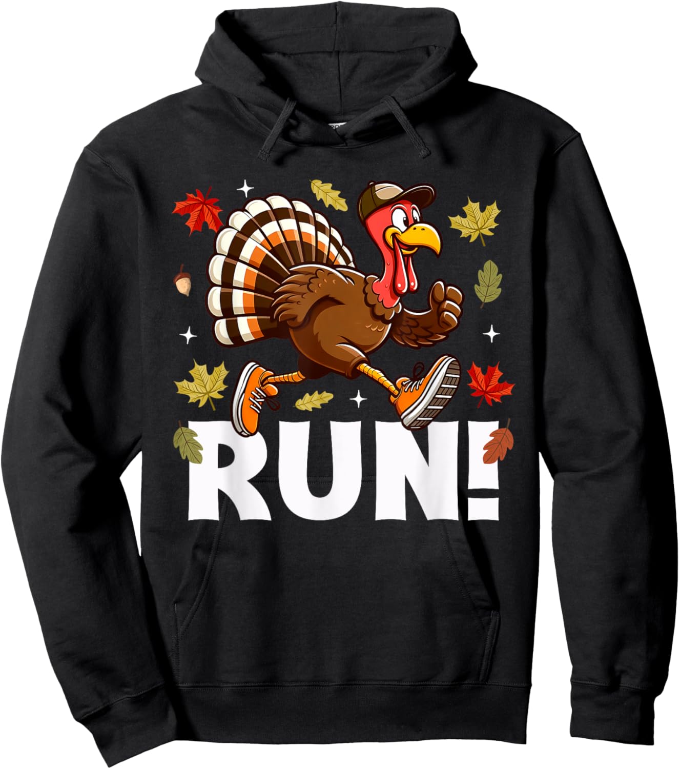 Turkey Run Costume Thanksgiving Running Turkey Trot Hoodie - Hoodie | Black