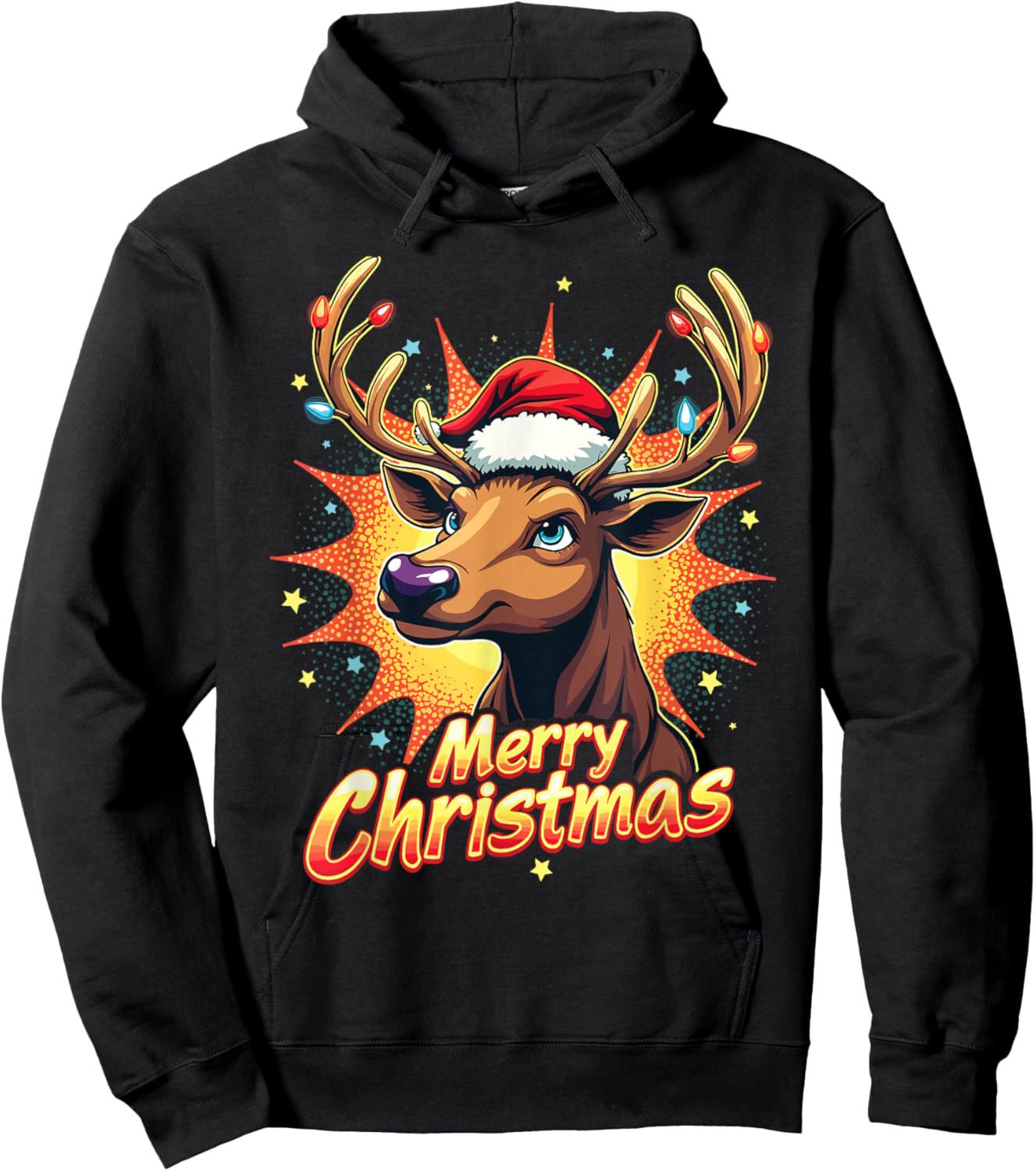 Merry Christmas Reindeer Xmas Family Festivities Hoodie - Hoodie | Black