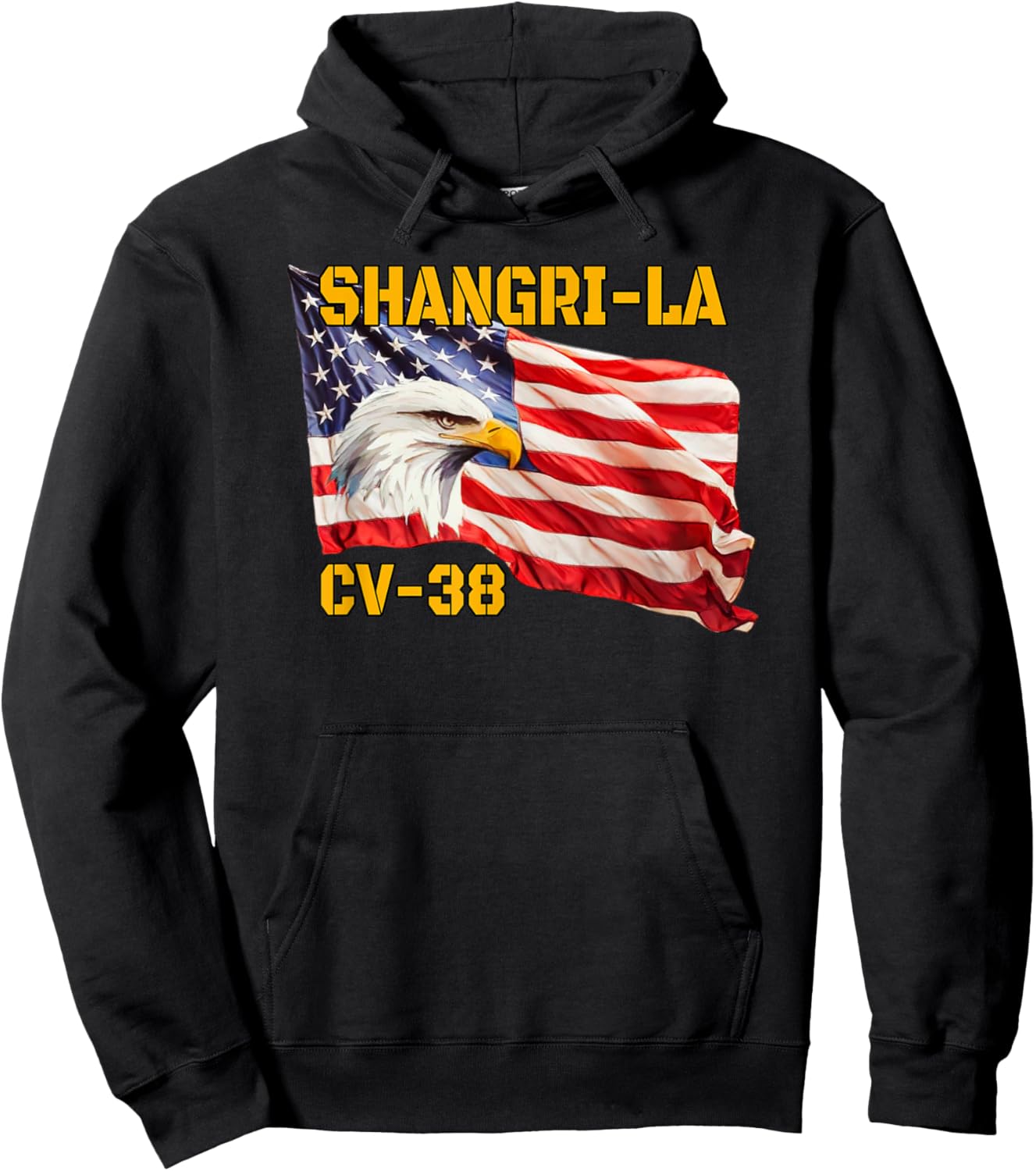 Warship Shangri-La CV-38 Aircraft Carrier Veterans Day Dad Hoodie - Hoodie | Black