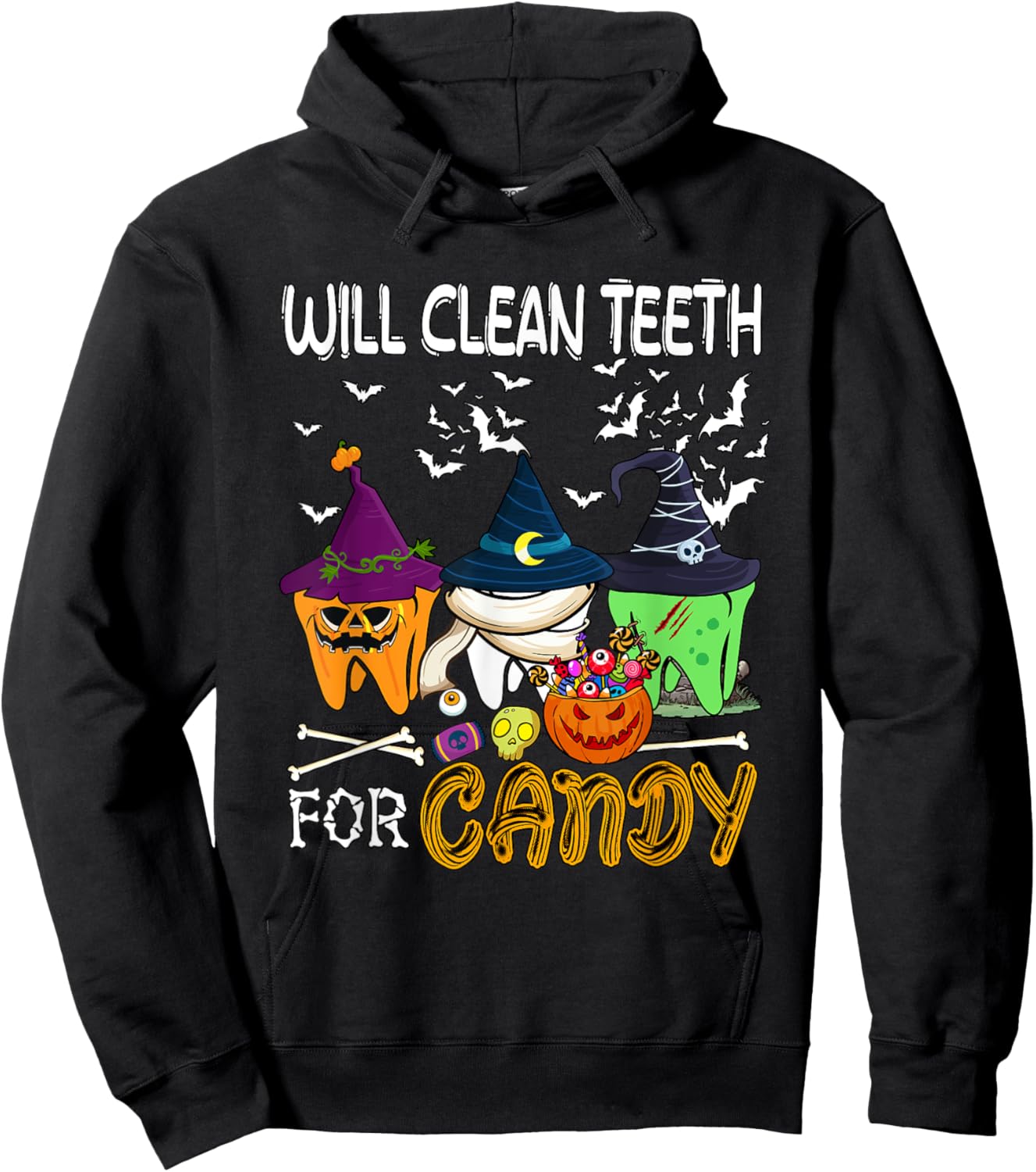 Will Clean Teeth For Candy Christmas Dentis Lover Team Hoodie - Hoodie | Black