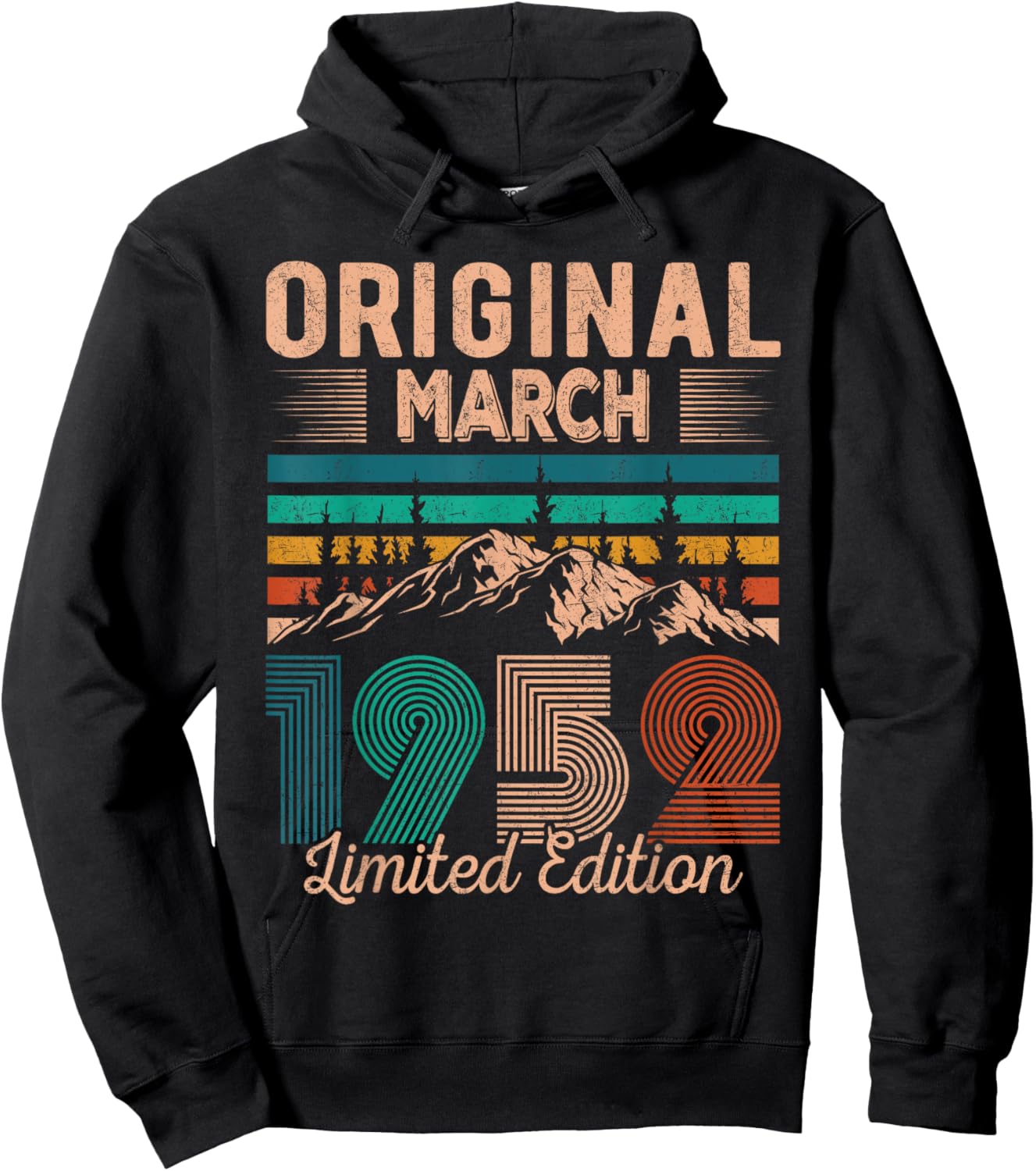 Original March 1952 Born in March 1952 Birthday Hoodie - Hoodie | Black