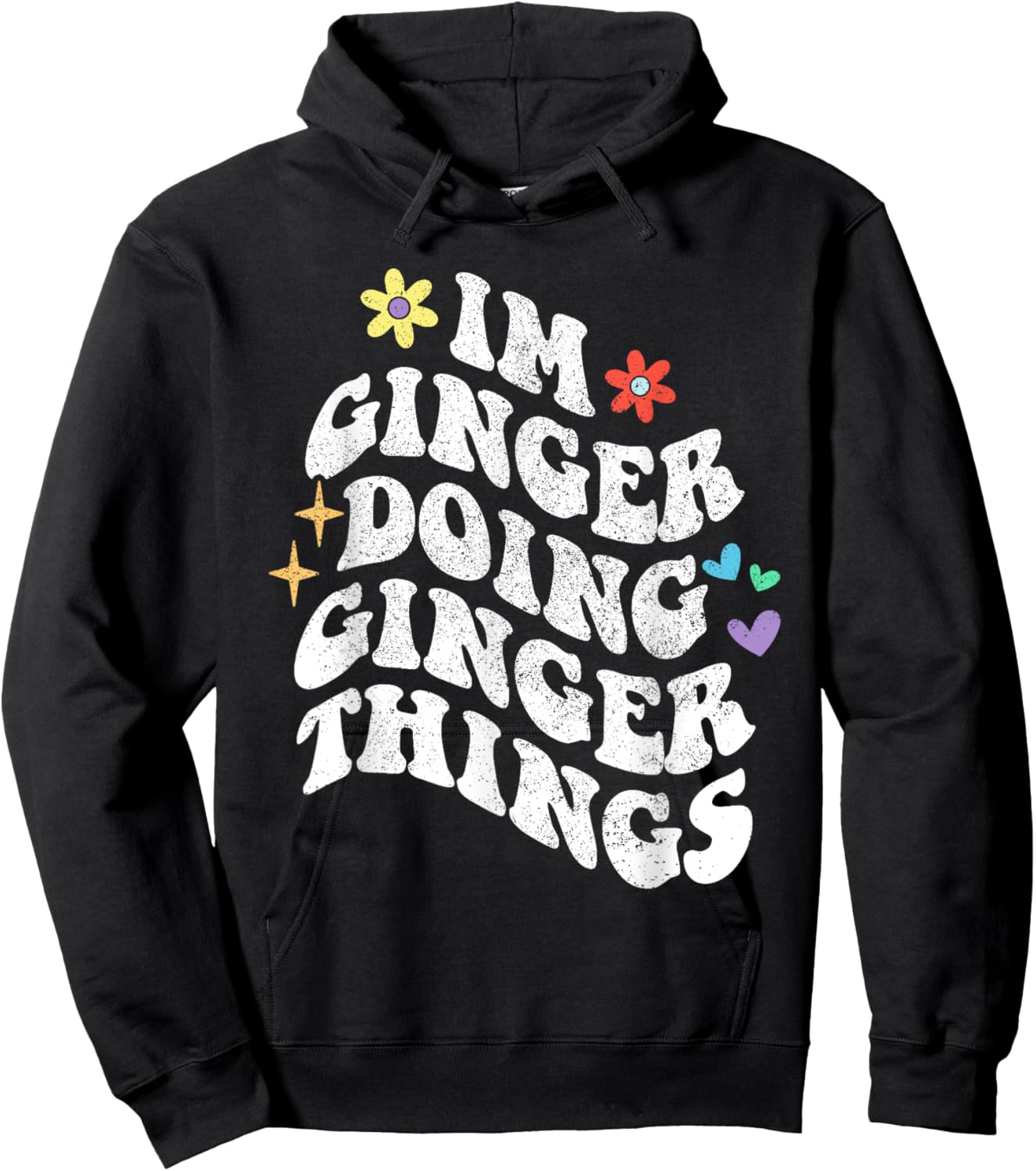 Retro Groovy Im Ginger Doing Ginger Things Funny Mother's Hoodie - Hoodie | Black