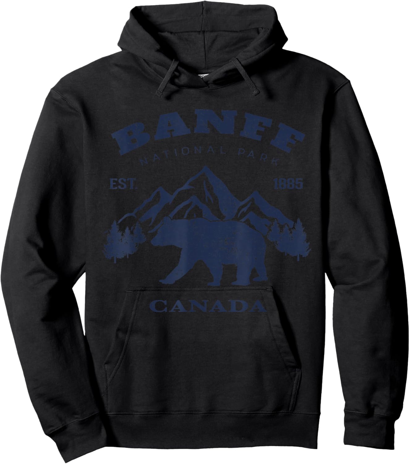 Vintage Banff National Park Canada Souvenir Hiking Camping Hoodie - Hoodie | Black