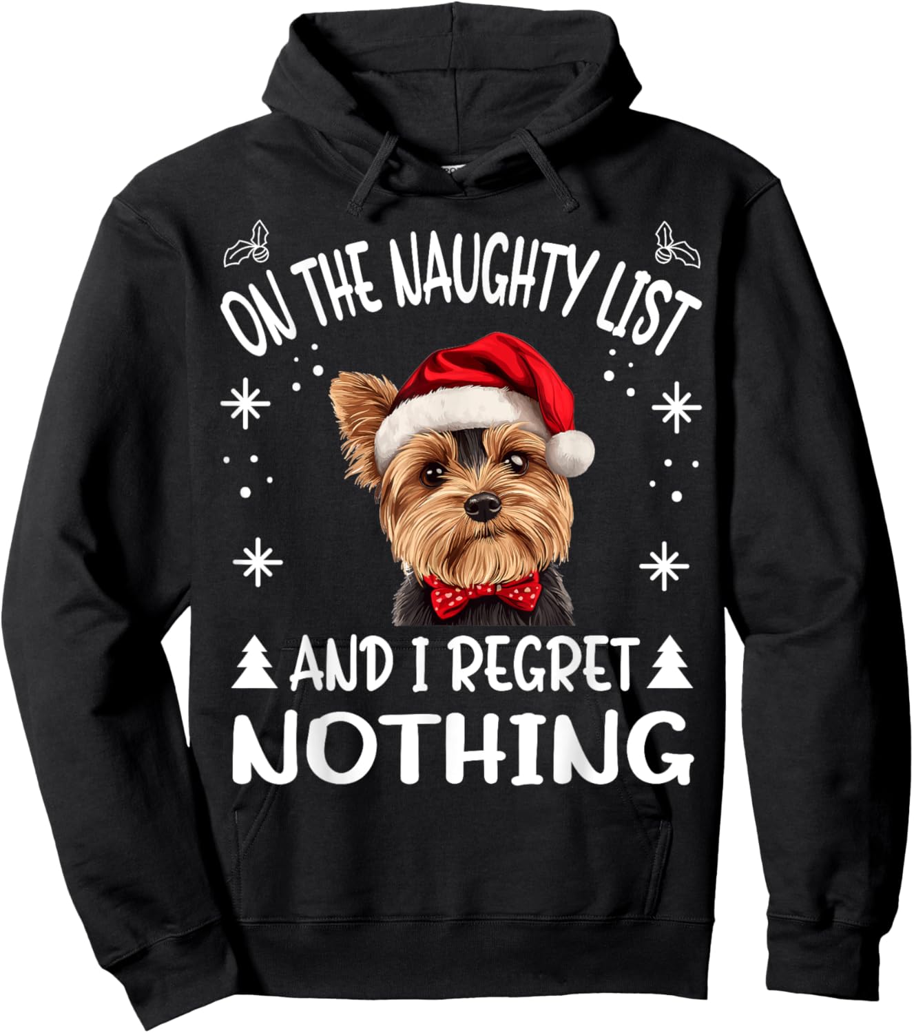 Cute Yorkshire Terrier Yorkie dog Dog Christmas On The Men Women Hoodie - Hoodie | Black