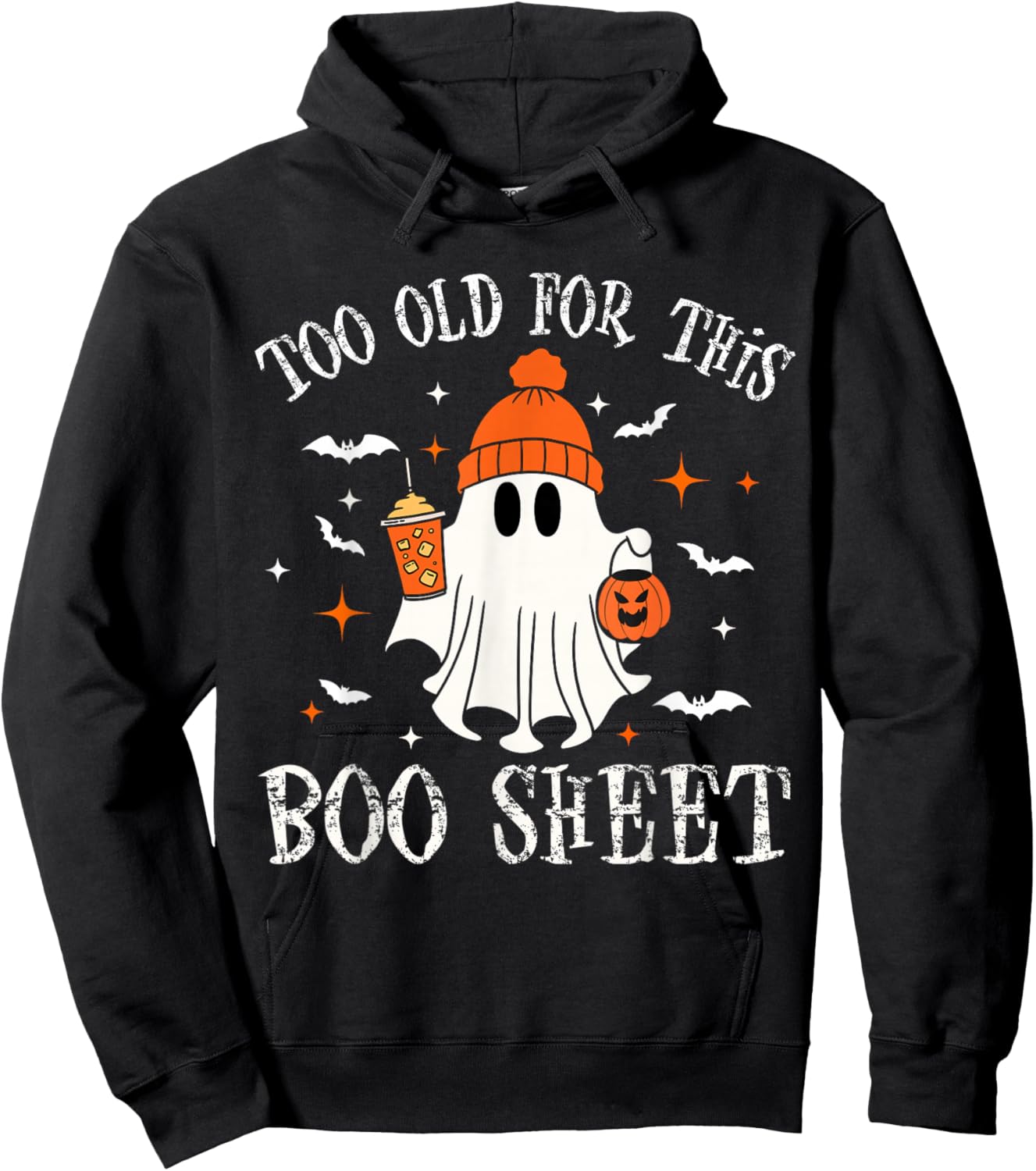 Too Old For This Boo Paper Ghost Halloween for Costume Hoodie - Hoodie | Black