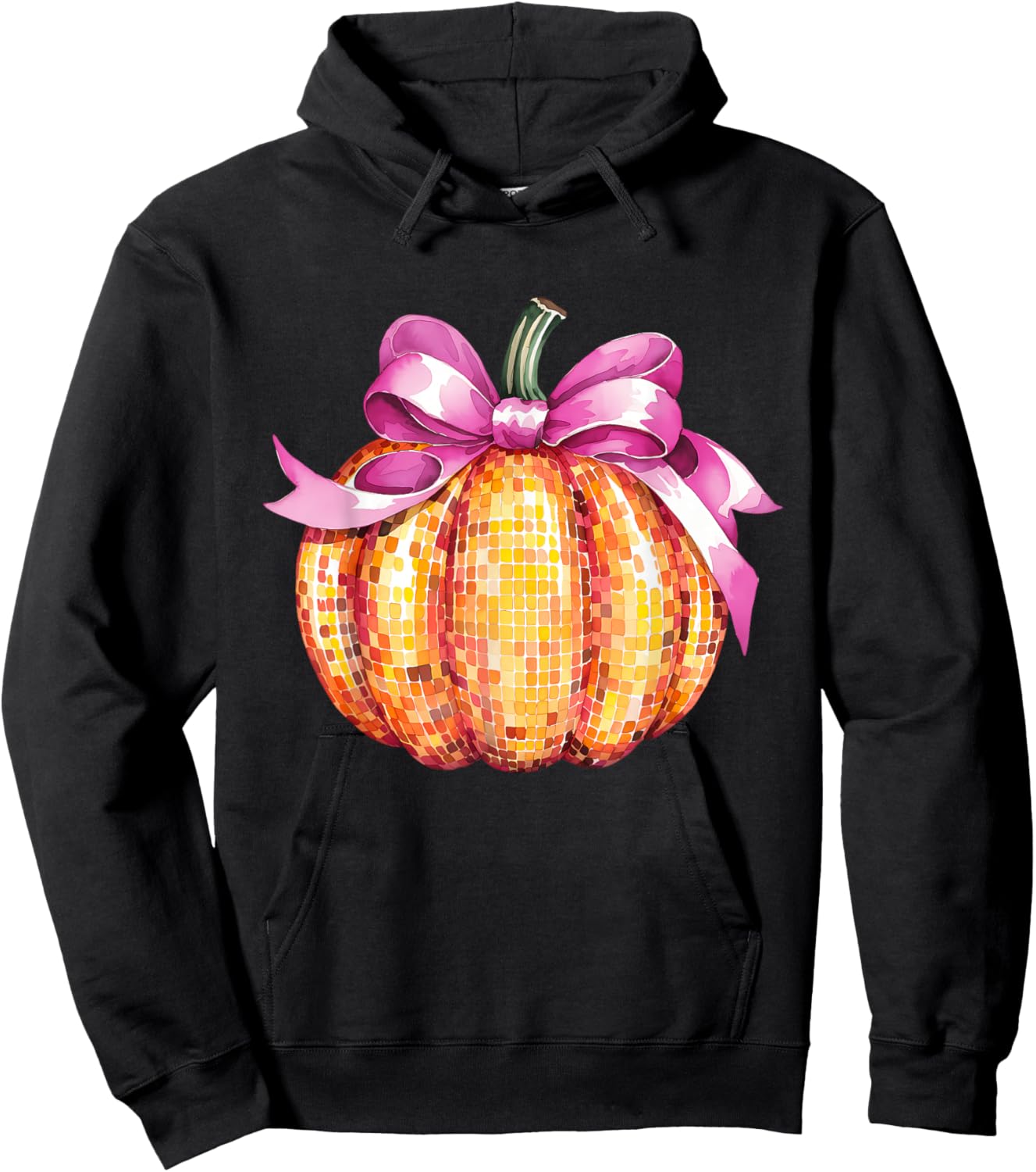 Coquette Pumpkin Pink Bow Fall Y'All Thanksgiving Women Girl Hoodie - Hoodie | Black