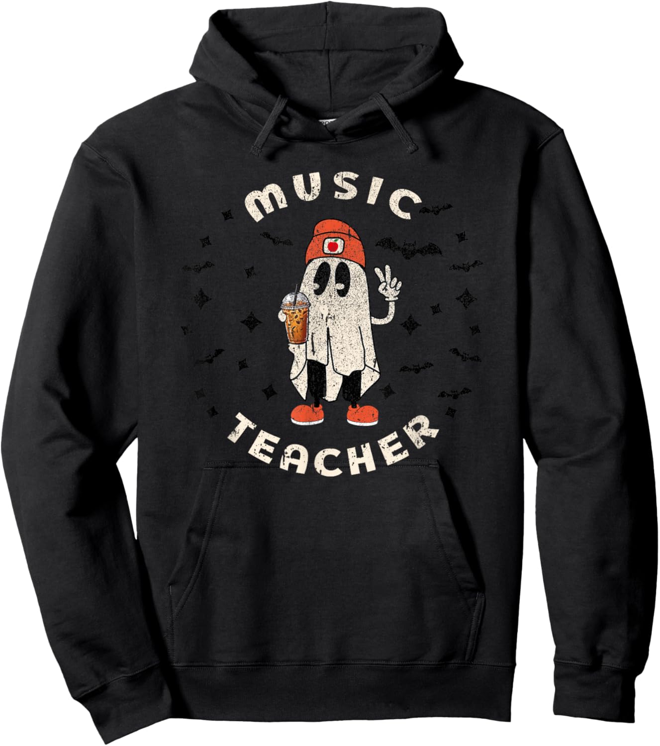 Music Teacher Halloween Piano Educator Women Men Funny Fall Hoodie - Hoodie | Black