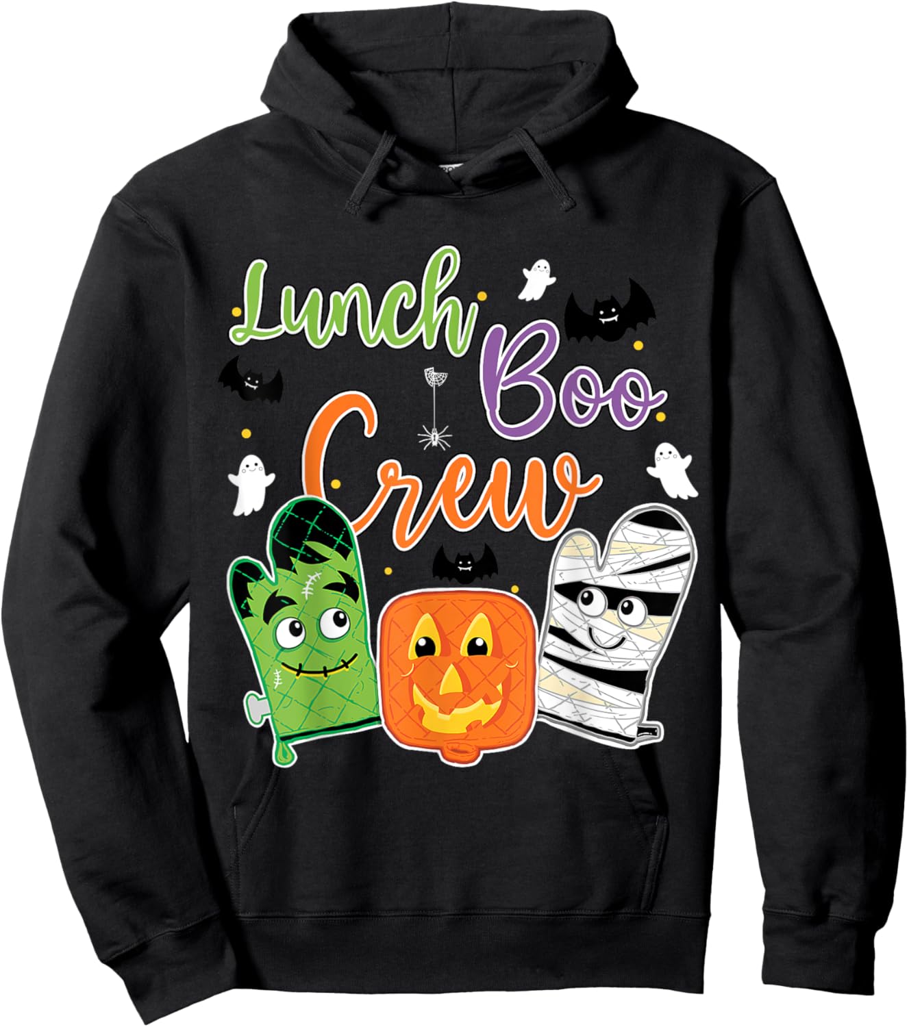 Funny Lunch Lady Boo Crew Halloween School Cafeteria Staff Hoodie - Hoodie | Black