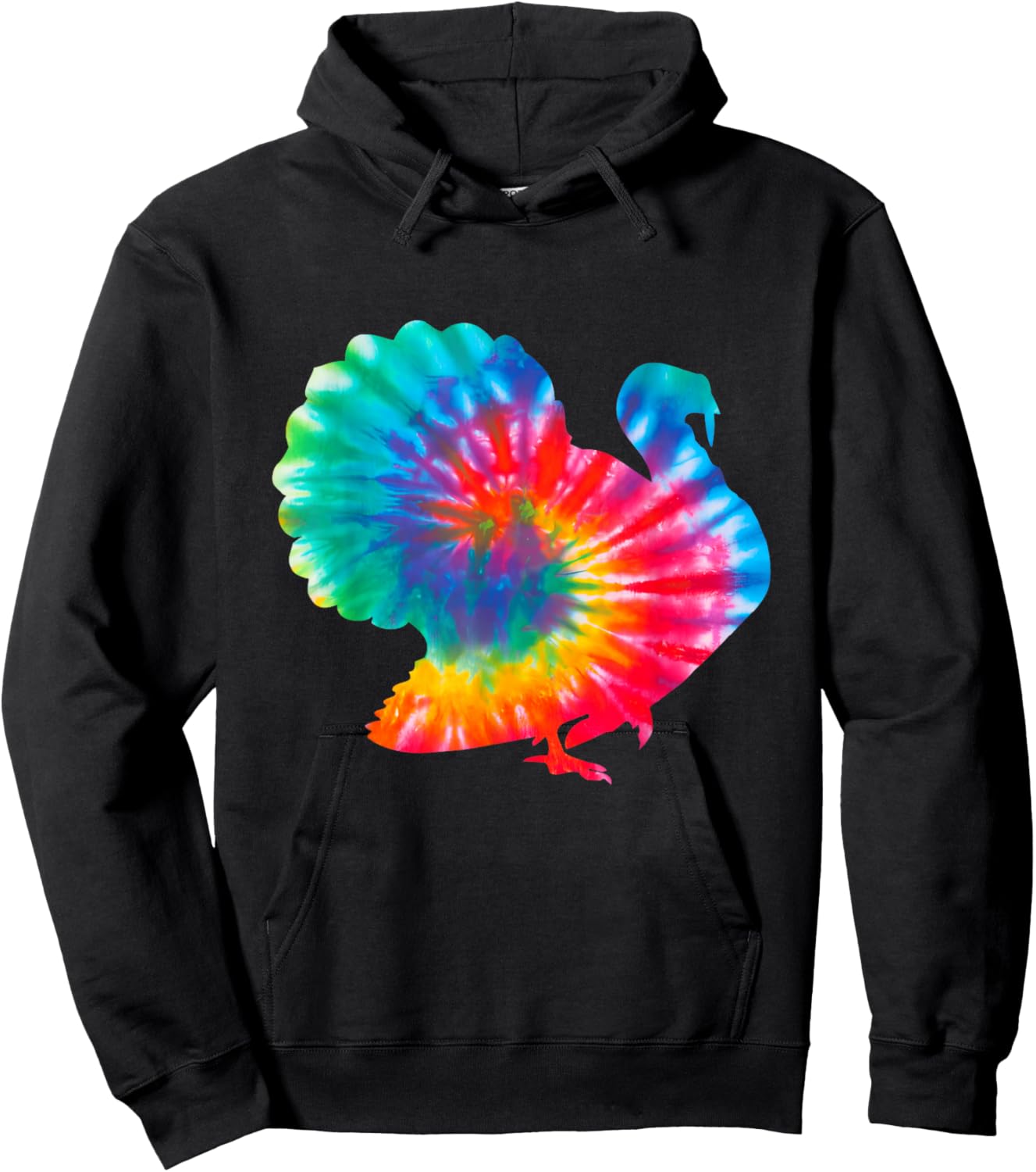 Tie Dye Turkey Colorful Thanksgiving Hoodie - Hoodie | Black