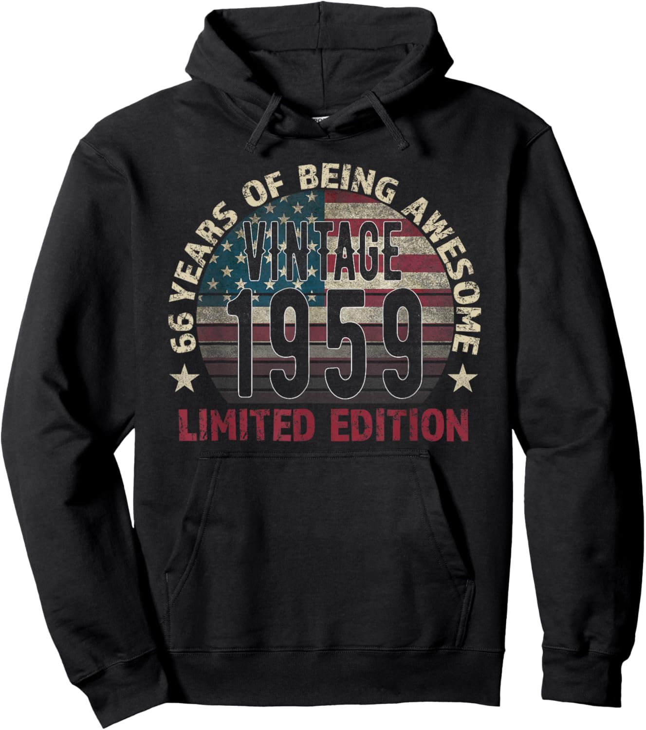 66th Birthday Gift men Vintage born 1959 turning 66 Year Old Hoodie - Hoodie | Black