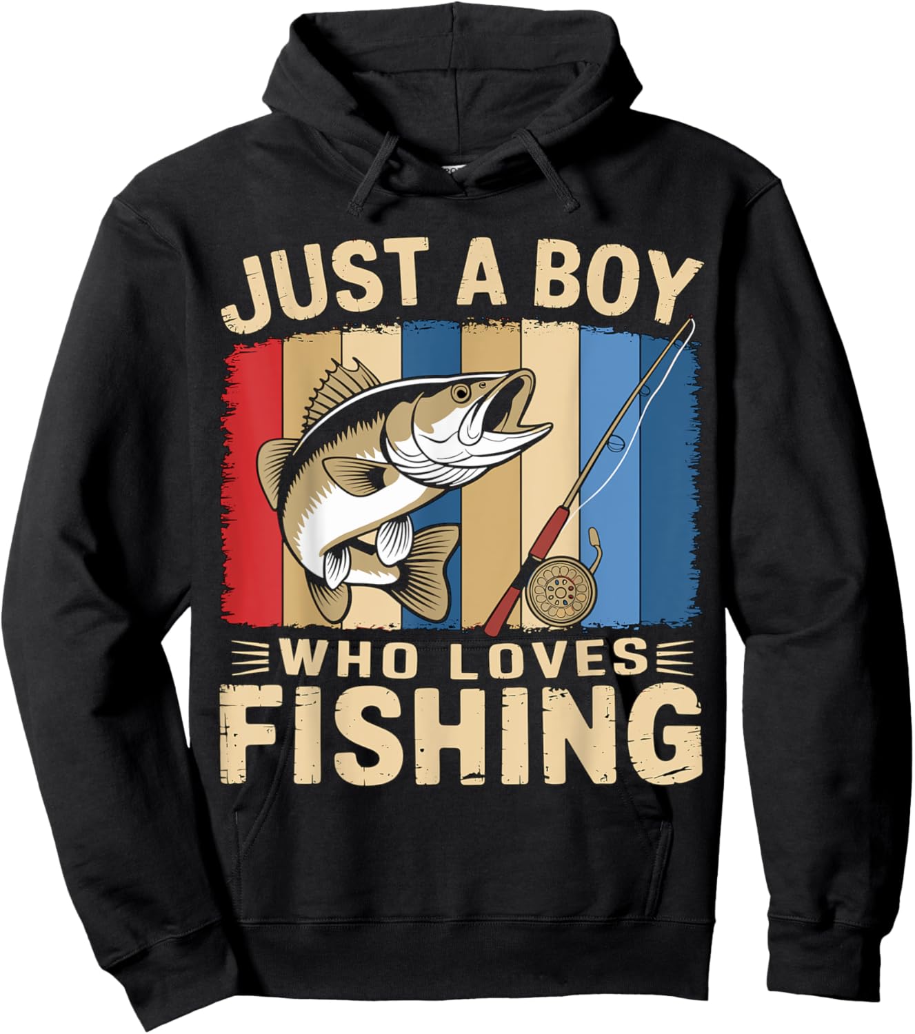 Magical and Funny Fisher Gifts Fisherman Just a Boy who loves Fishing Adult Fishing Black Short Sleeve Regular Fit Small Hoodie - Hoodie | Black