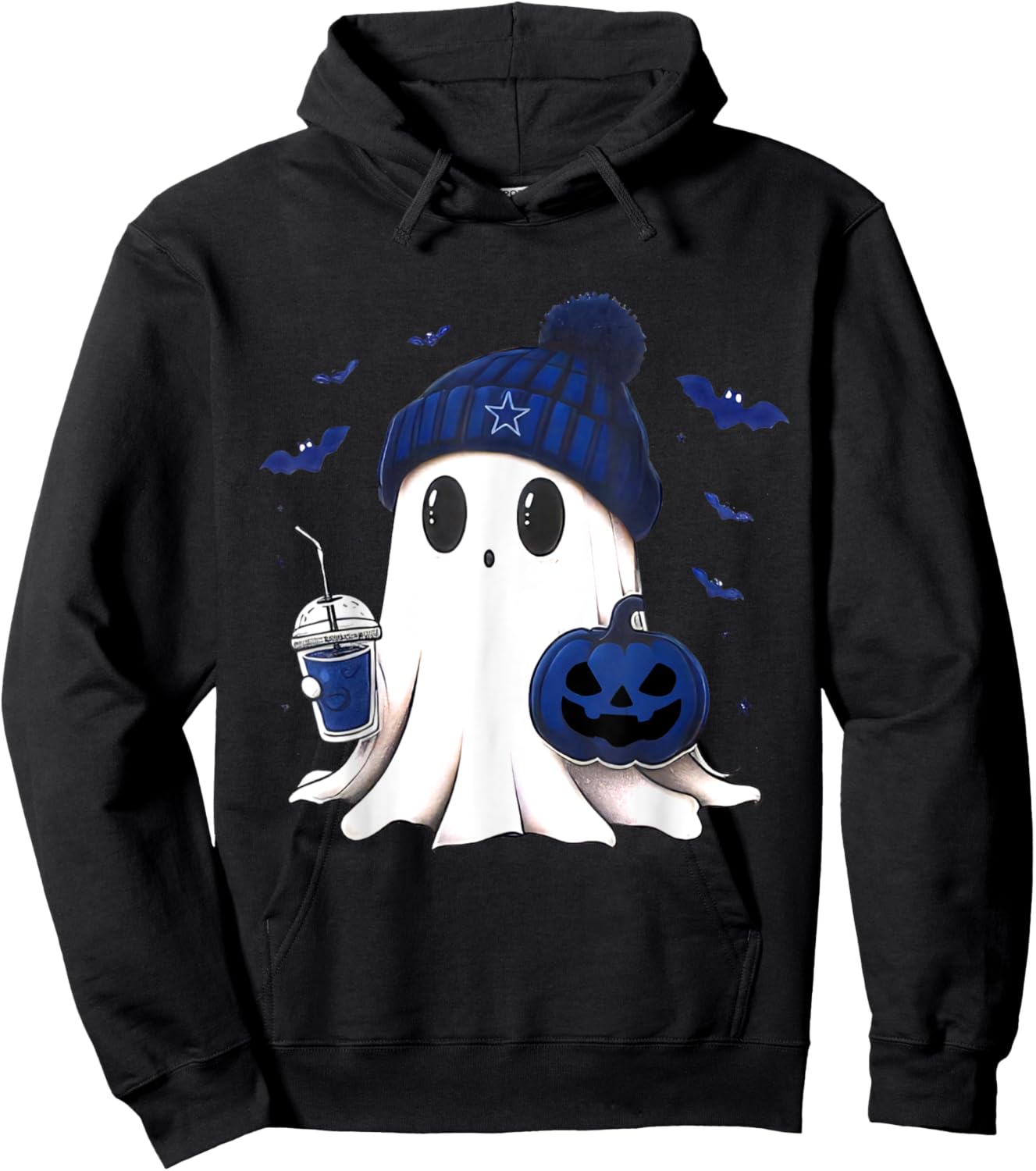 Vintage Dallas Ghost Halloween Men Kids Hoodie - Hoodie | Black