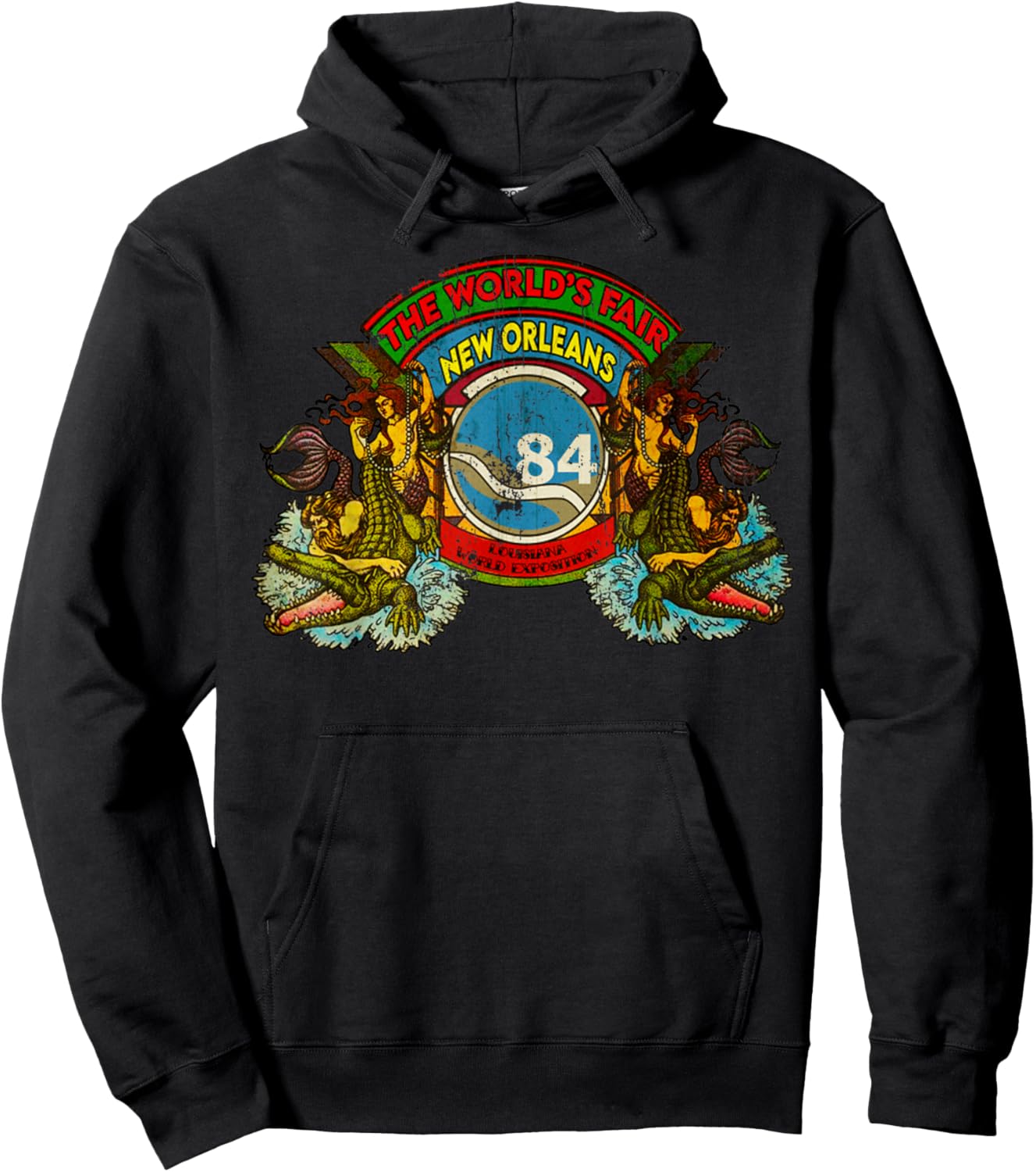 Retro Cool 1984 Vintage World Fair Louisiana Hoodie - Hoodie | Black