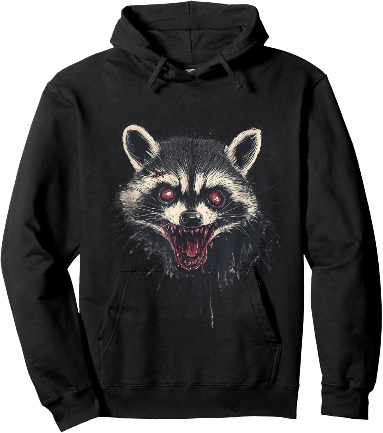 Pretend I'm a Raccoon Zombie Halloween 2024 Costume Scary Hoodie - Hoodie | Black