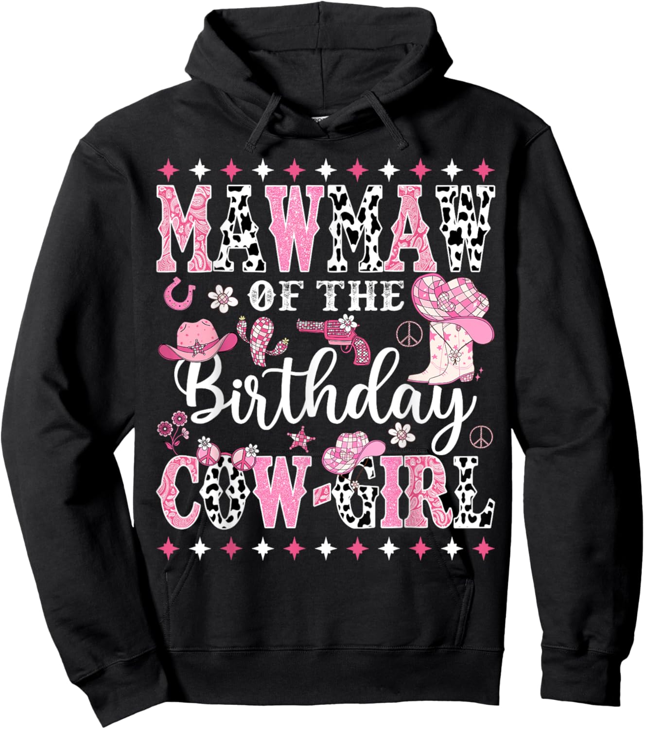 Mawmaw Of The Birthday CowGirl Rodeo CowGirl Birthday Hoodie - Hoodie | Black