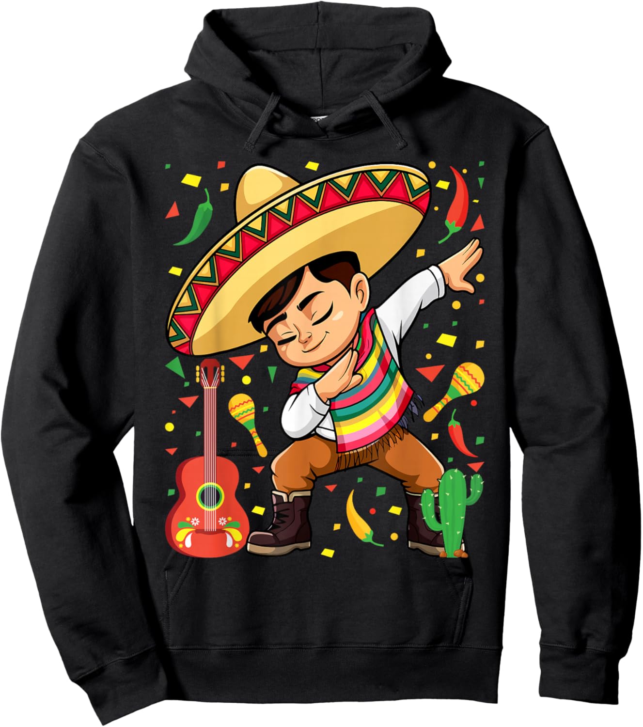 Mexican Boy Dabbing Poncho Cinco de Mayo Hoodie - Hoodie | Black