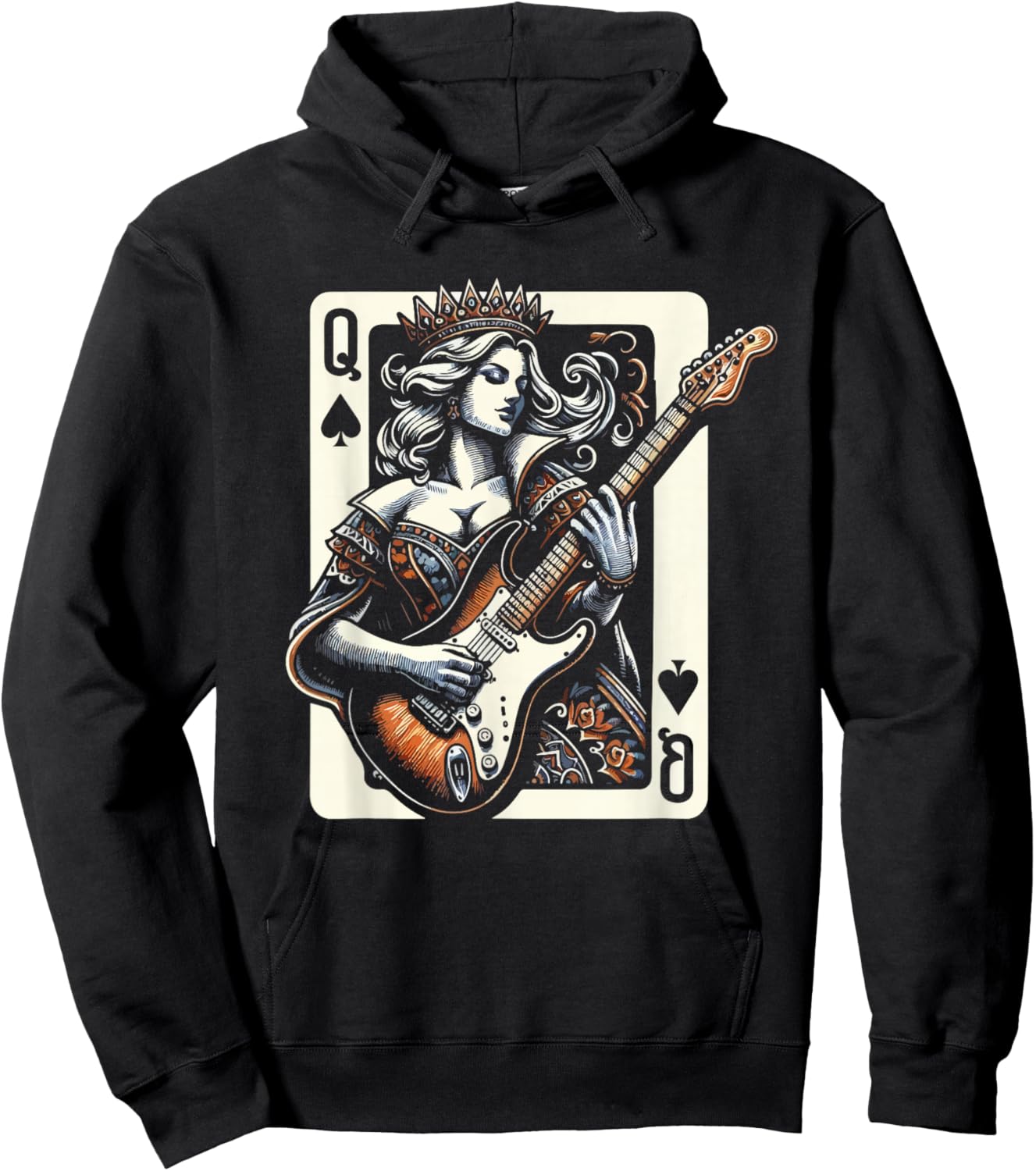 Women Queen Guitar Music Cool Guitarist Hoodie - Hoodie | Black