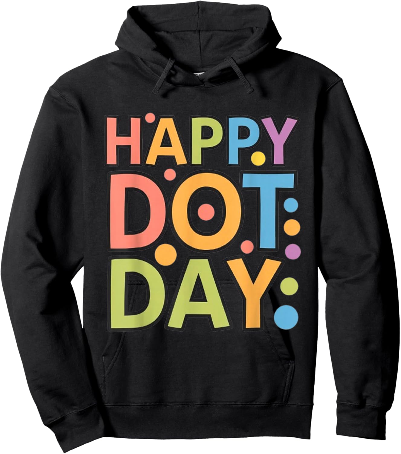 Happy Dot Day Colorful Polka Dots Kids Boys Girls Toddlers Hoodie - Hoodie | Black