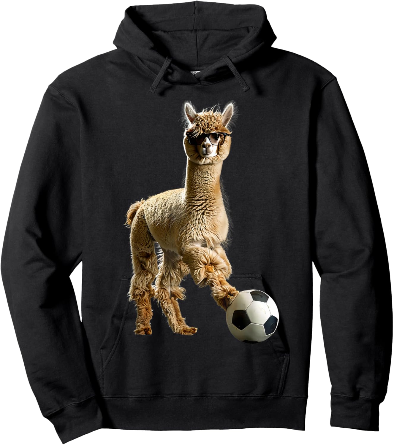 Alpaca Soccer Hoodie - Hoodie | Black