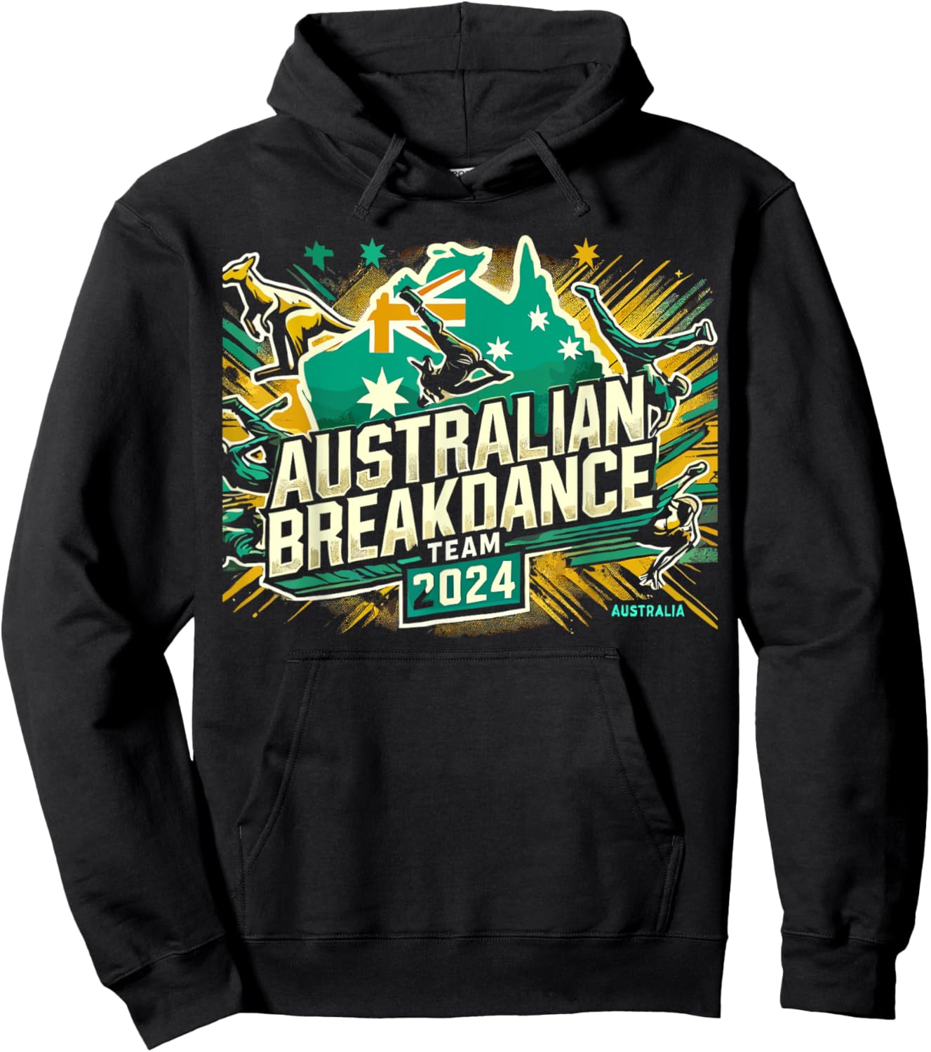 Australian Break Dancer Costume Austrailian Breakdancer Hoodie - Hoodie | Black