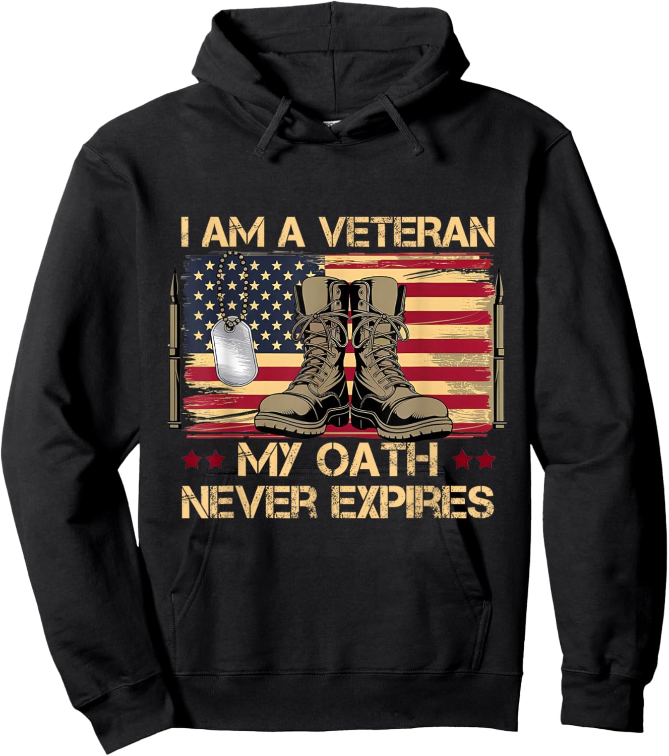 I am A Veteran My Oath Never Expires Hoodie - Hoodie | Black