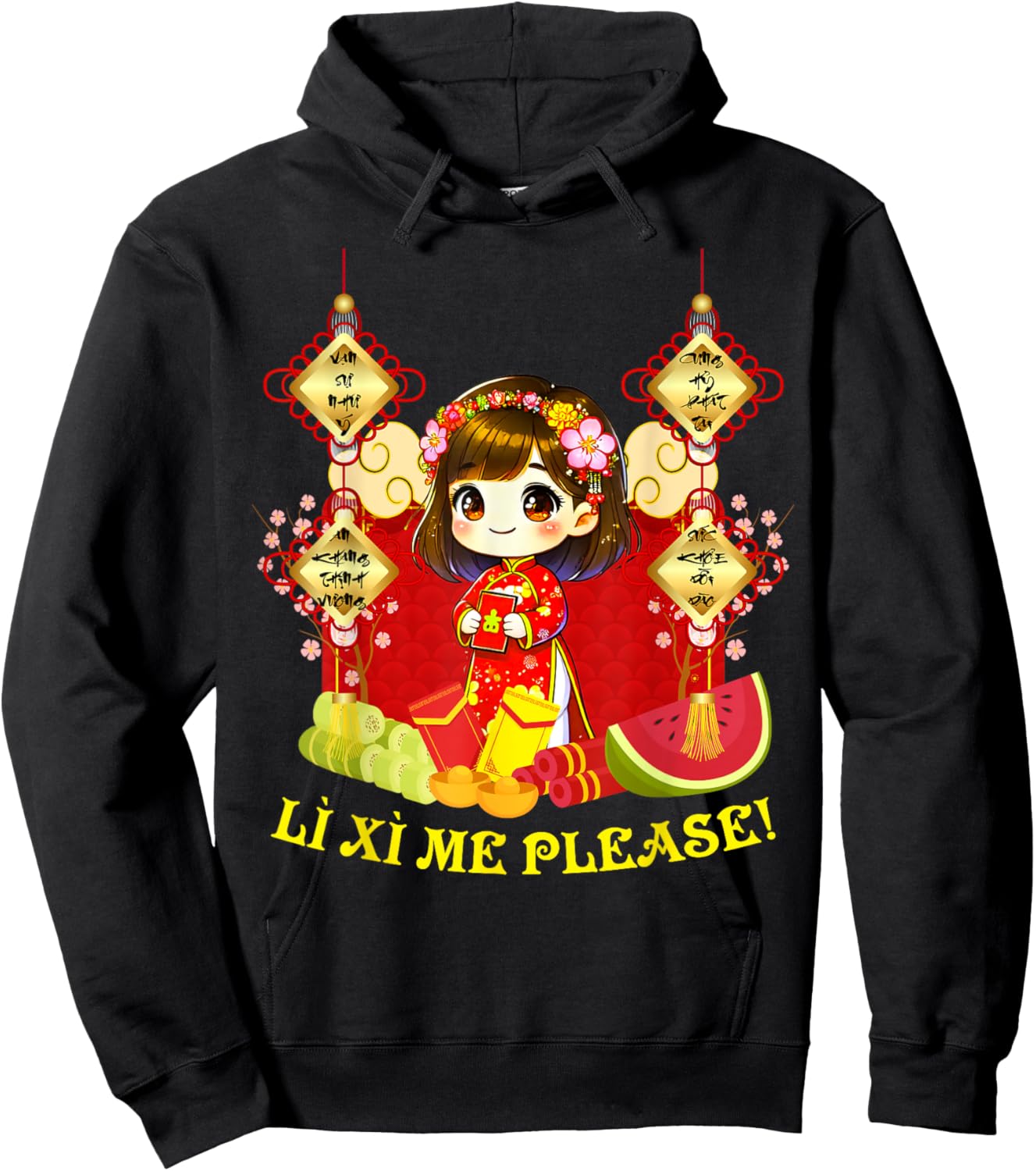 Li Xi Me Please Xuan At Ty Happy Tet Chuc Mung Nam Moi 2025 -Child Hoodie - Hoodie | Black