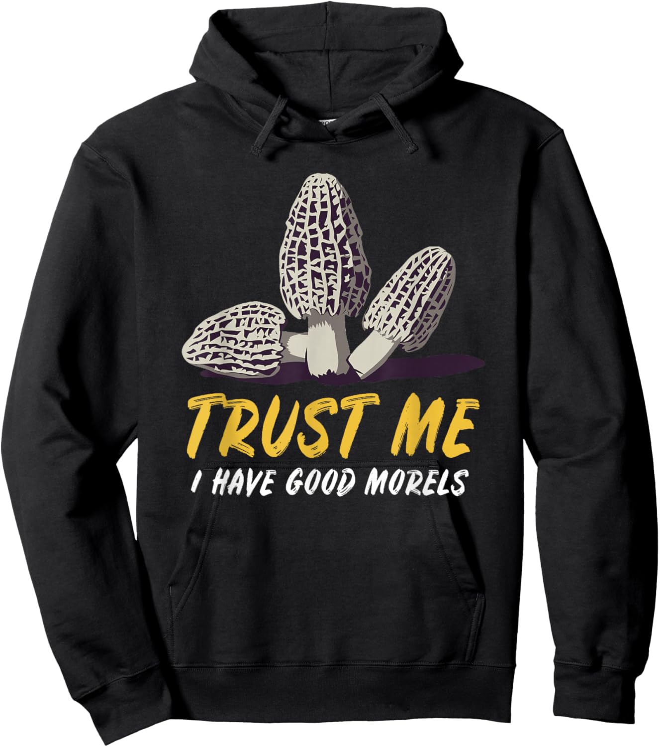 Morel Mushroom Hunting Foraging Hiking & Graphic Hoodie - Hoodie | Black