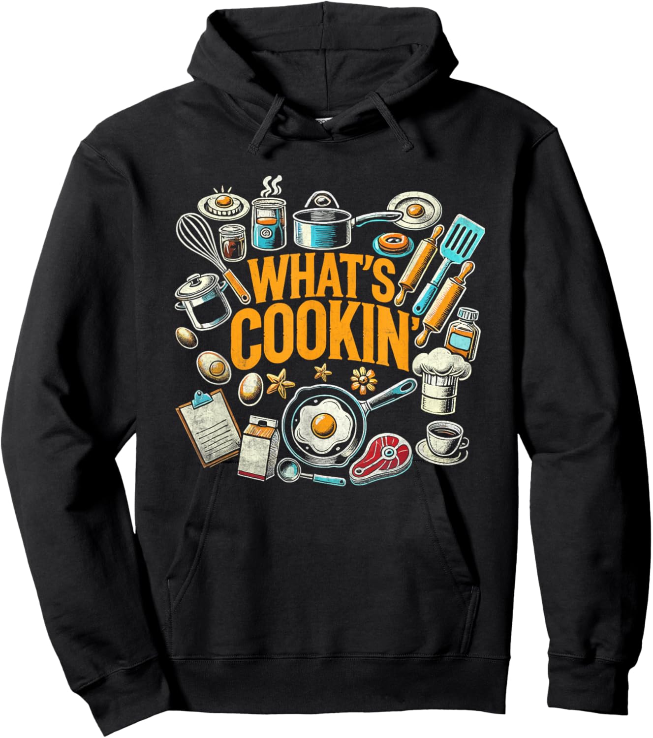 What's Cookin' Chef Cook Cooking Food Dishes Cooks Hoodie - Hoodie | Black
