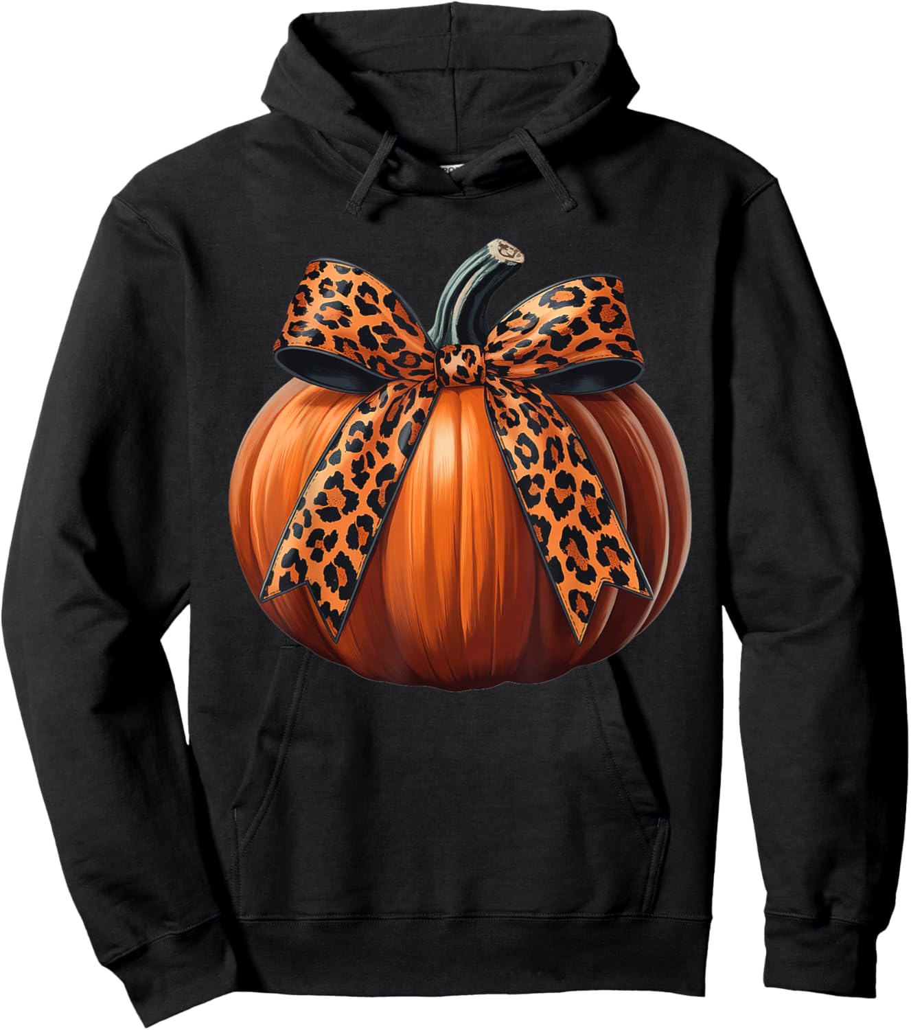 Pumpkin With Bow Autumn Fall Season Thanksgiving Hoodie - Hoodie | Black
