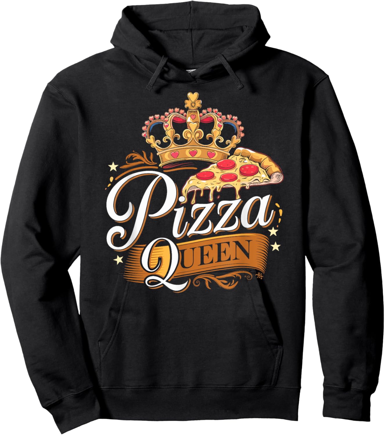 Pizza Queen Girl Loves Pizza Funny Pizza Lover Hoodie - Hoodie | Black